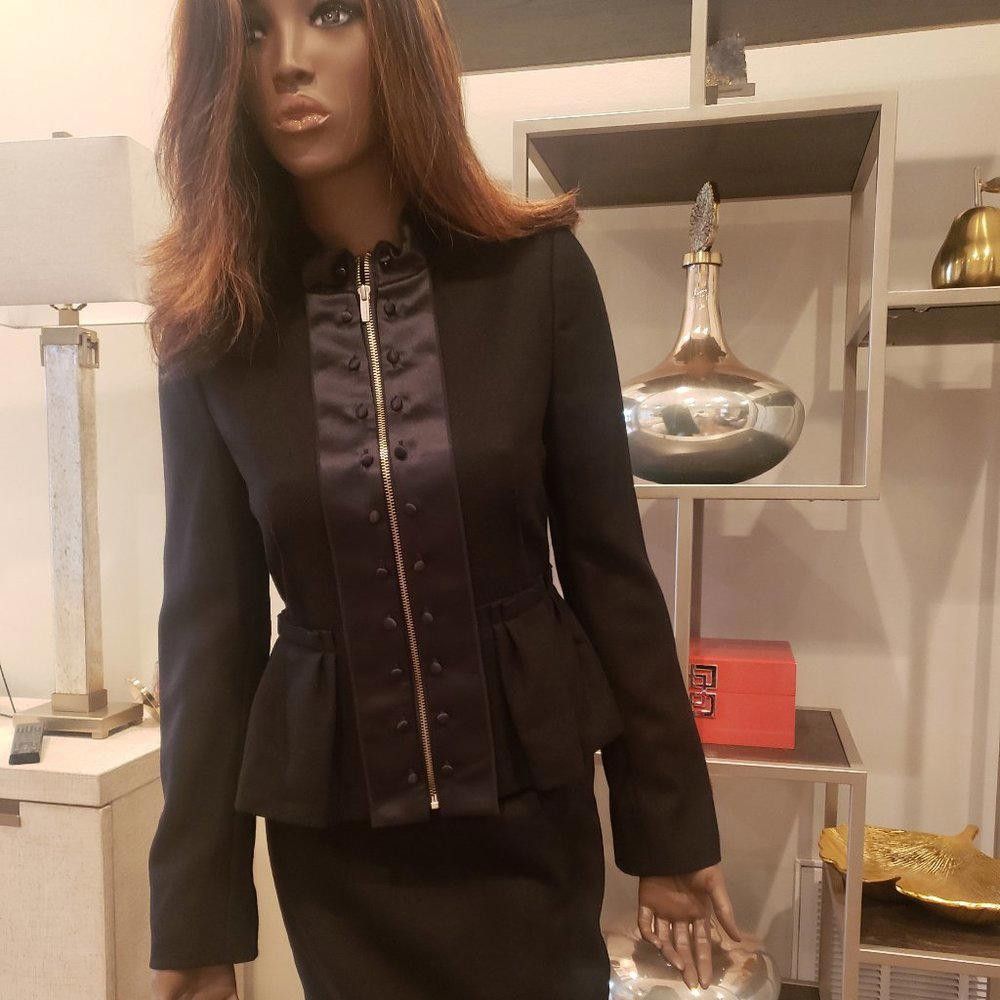 Bcbgmaxazria BCBG MaxAzria Tuxedo and Wool 2-Pc Skirt Suit NWT Size M / US 6-8 / IT 42-44 - 1 Thumbnail