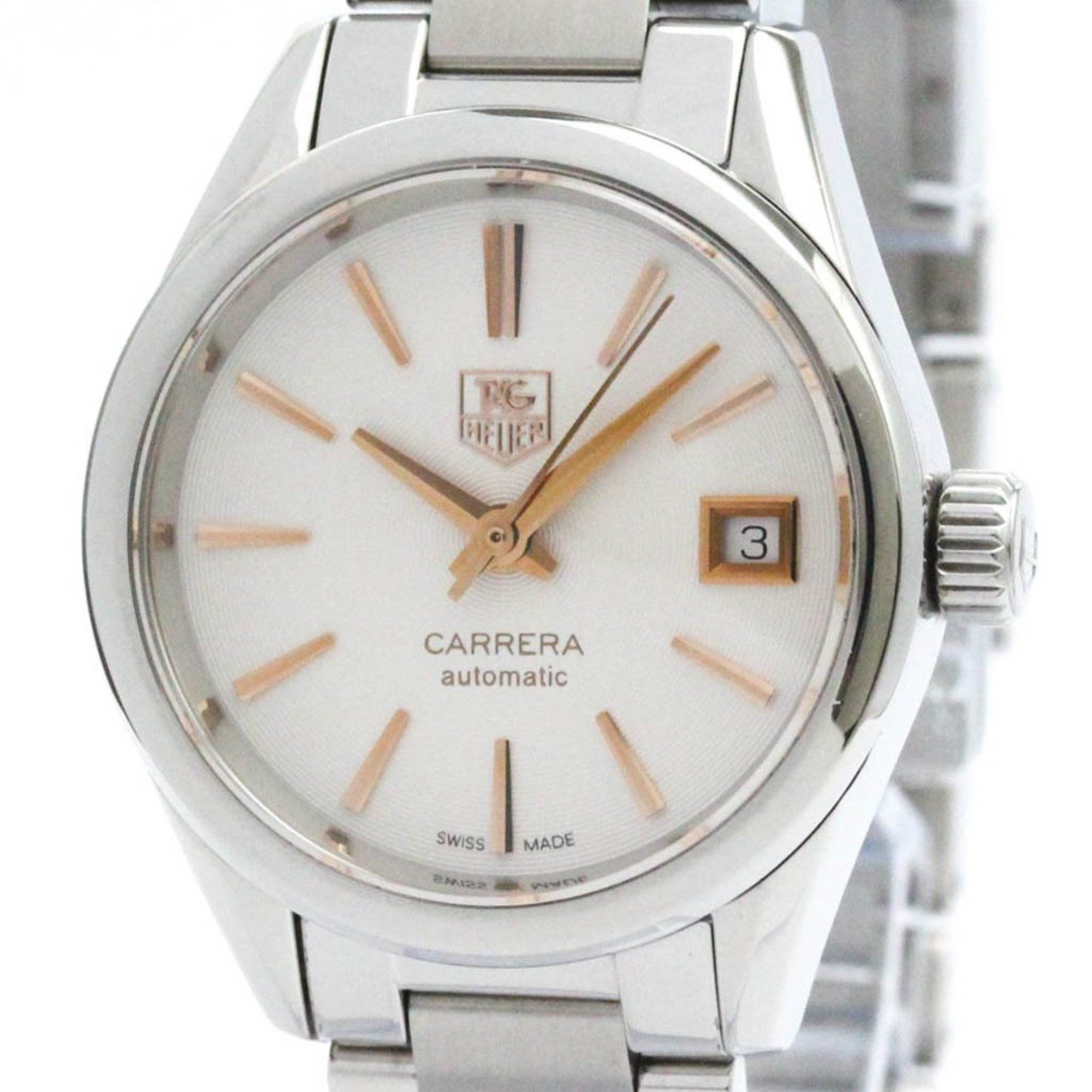 Polished Tag Heuer Carrera Steel Automatic Mens Watch War24Xx-Cs Bf576170 in Silver, Women's