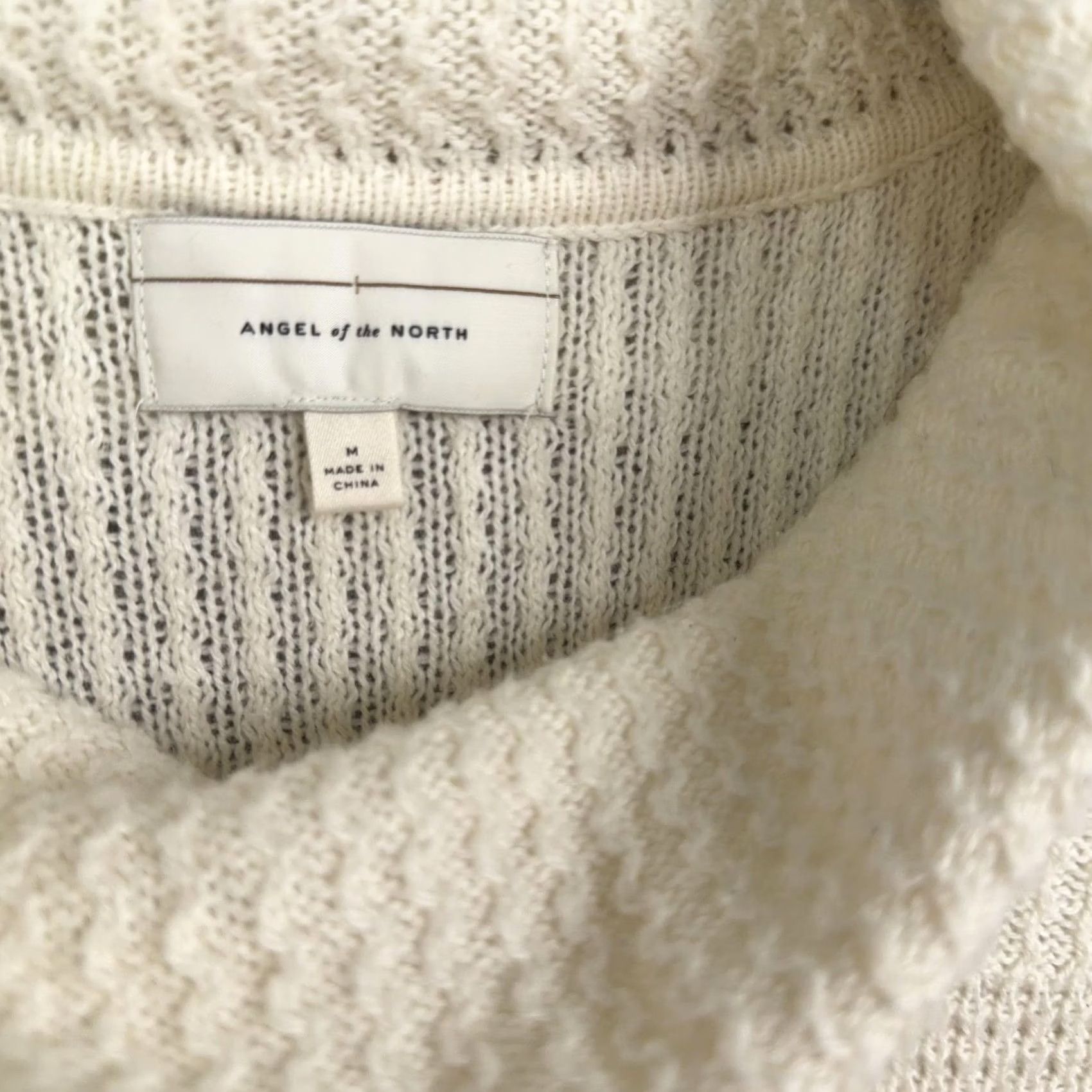 Vintage Angel Of The North Sweater Tunic Womens M White Cowl Neck Waffle Knit Slim Size M / US 6-8 / IT 42-44 - 4 Thumbnail