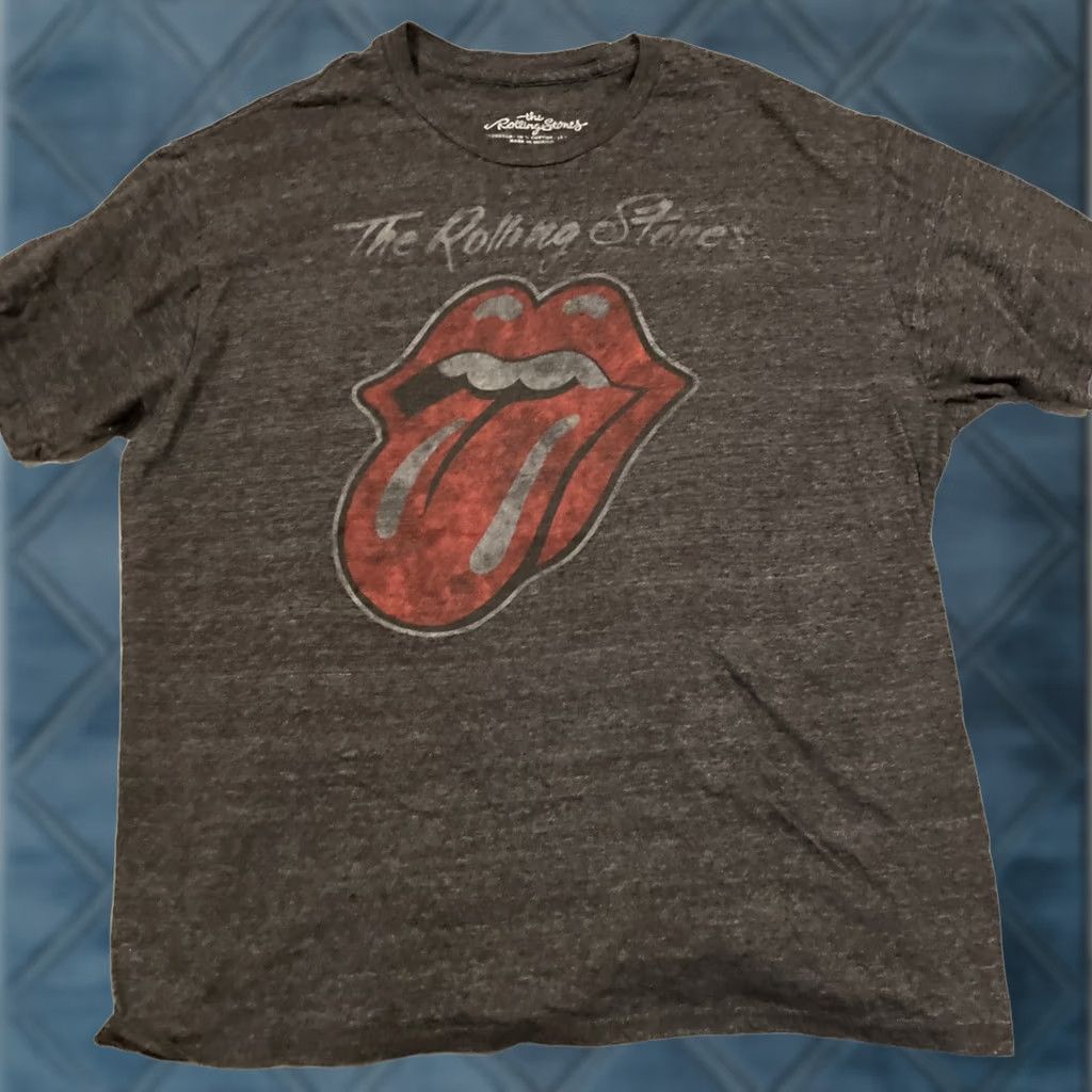 Logo 7 VINTAGE The Rolling Stones Shirt XXL Gray Short Sleeve T-Shirt Mens Rock Band Logo Tongue Logo Size US XXL / EU 58 / 5 - 1 Thumbnail