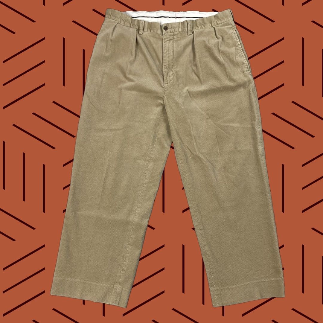 Vintage VINTAGE Polo Golf Mens Pants Chino Corduroy Beige 36x32 Regular Straight 9" Inseam - Belt Loops Logo Classic Polo Golf Beige Linen? Size US M / EU 48-50 / 2 - 1 Thumbnail