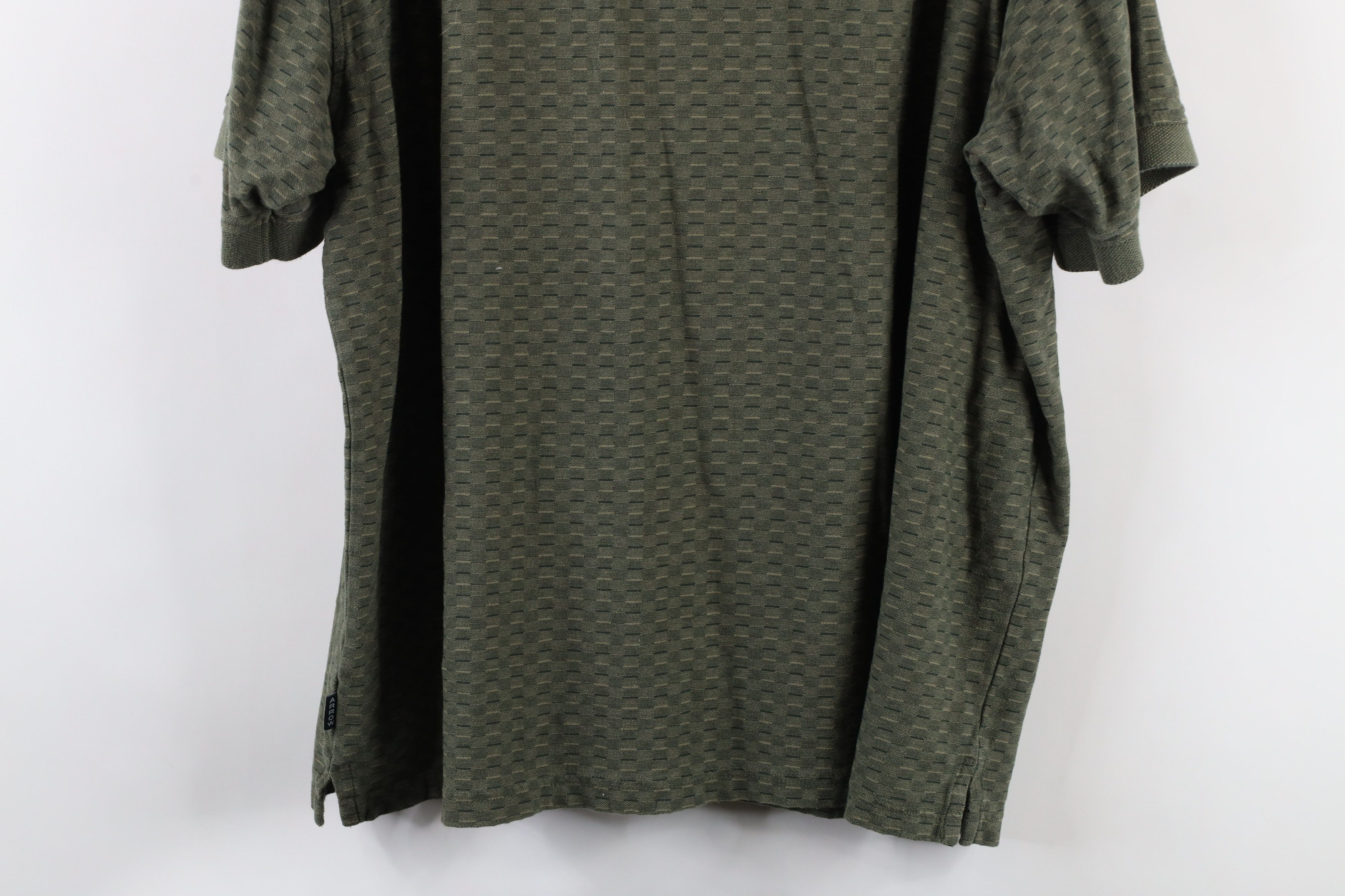 Vintage Vintage 90s Streetwear Checkered Collared Polo Shirt Green Size US XL / EU 56 / 4 - 9 Thumbnail