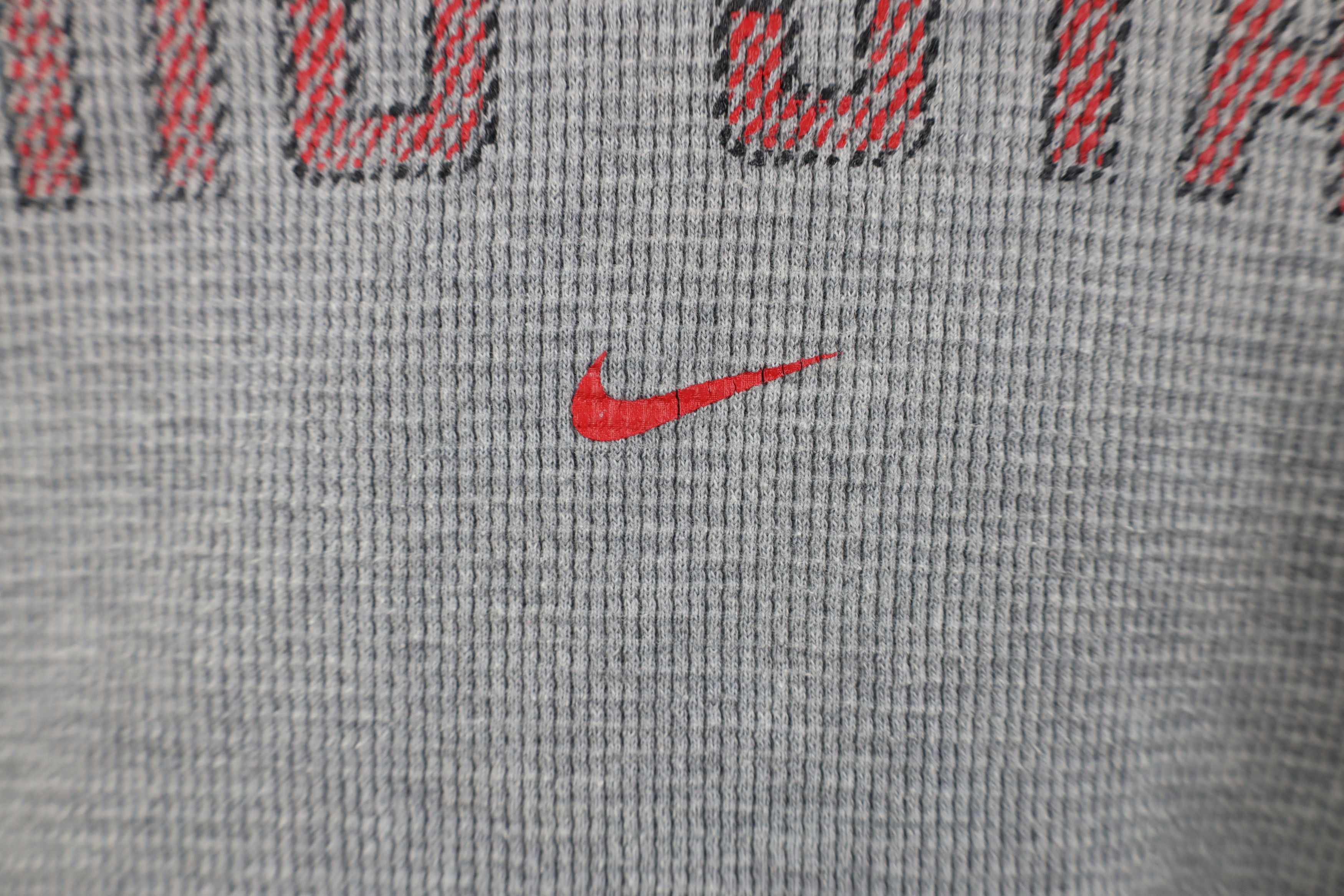 Nike Vintage Nike Swoosh Ohio State University Thermal T-Shirt Size US XL / EU 56 / 4 - 5 Thumbnail