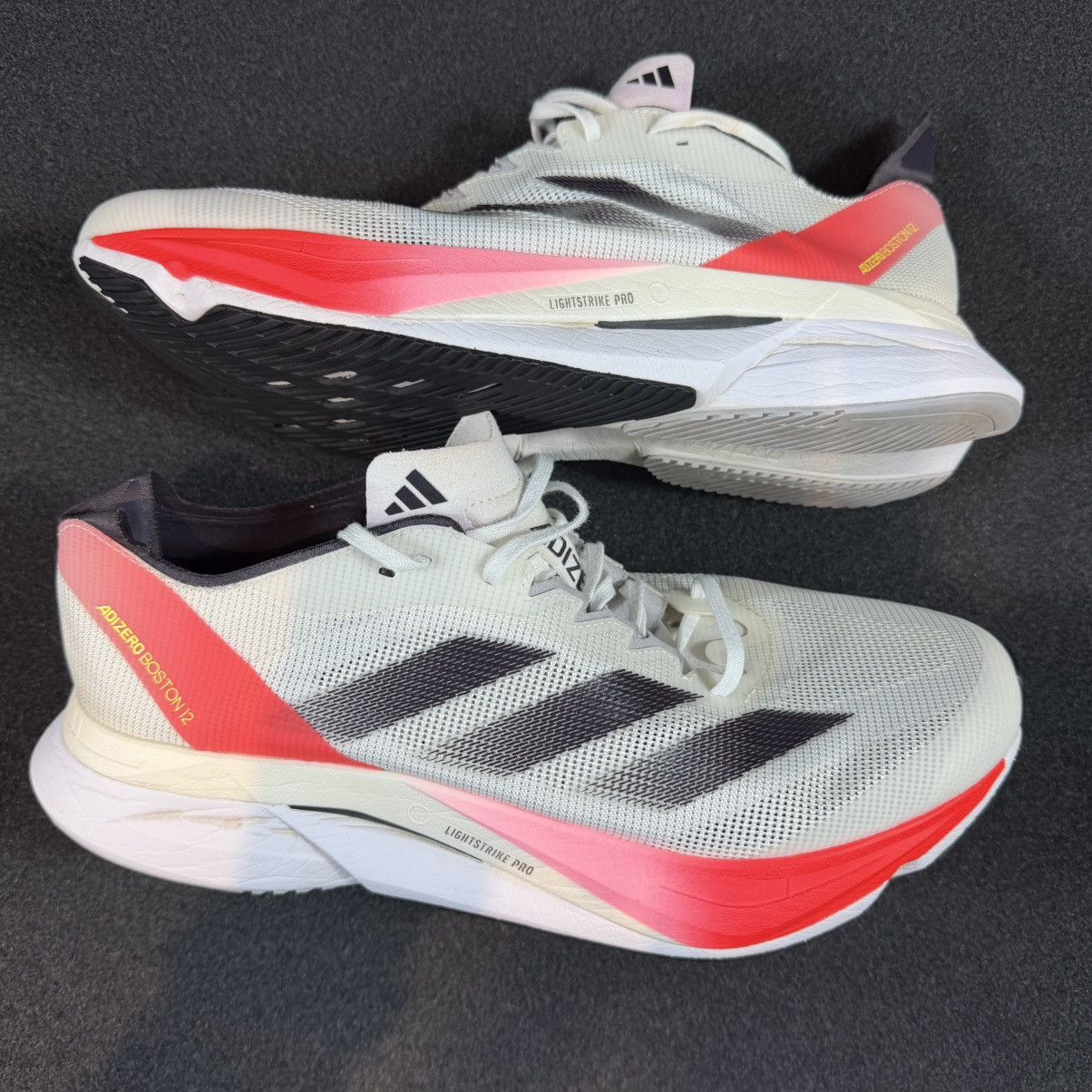 Adidas RARE SAMPLE Adidas Adizero Boston 12 (White/Red) Size US 9 / EU 42 - 1 Thumbnail