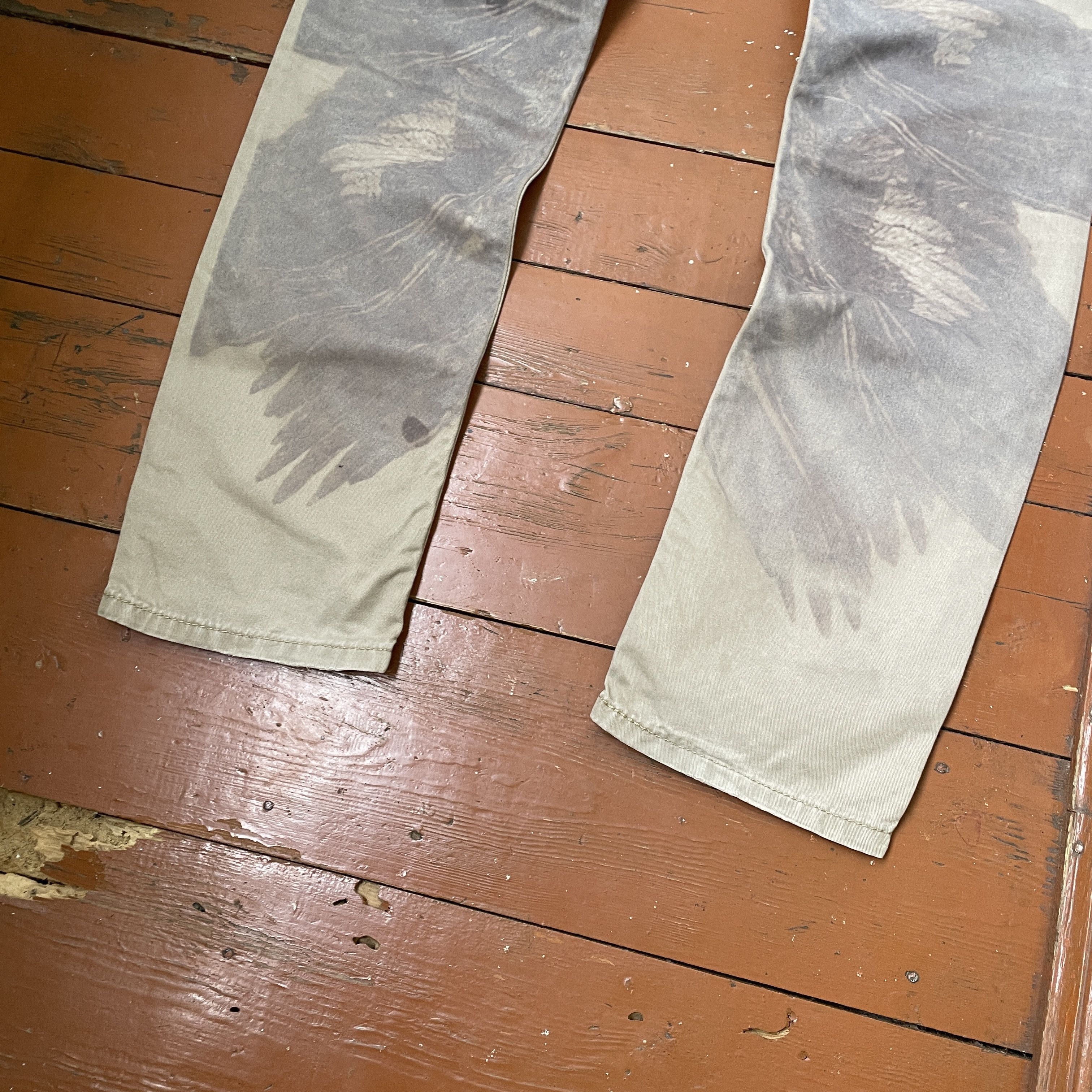 Levi's Wings Art Levi's Custom 1of1 pants Rare opium y2k faded Size US 33 - 4 Thumbnail
