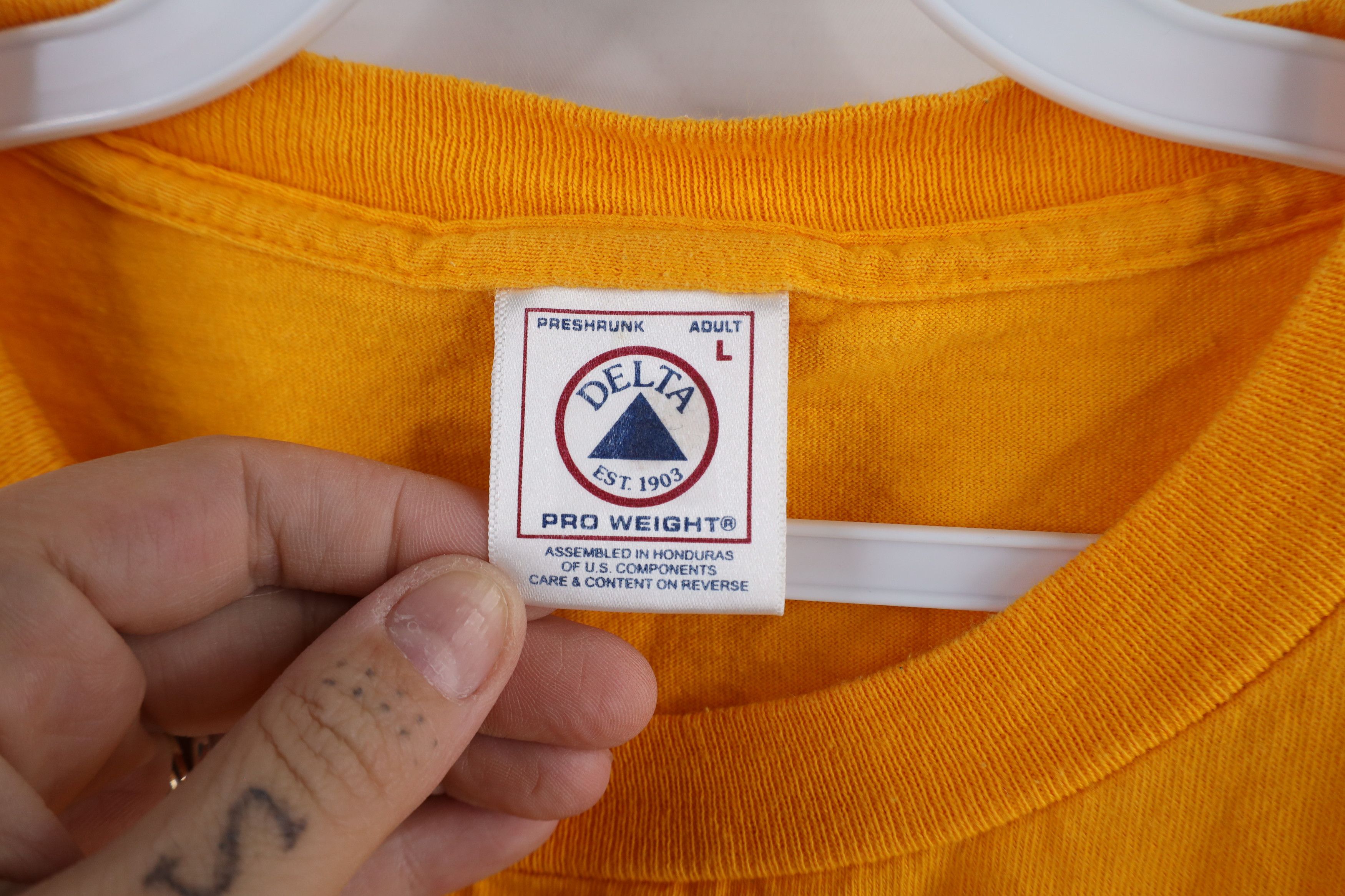 Vintage Vintage 90s Streetwear Short Sleeve T-Shirt Yellow Cotton Size US L / EU 52-54 / 3 - 5 Thumbnail