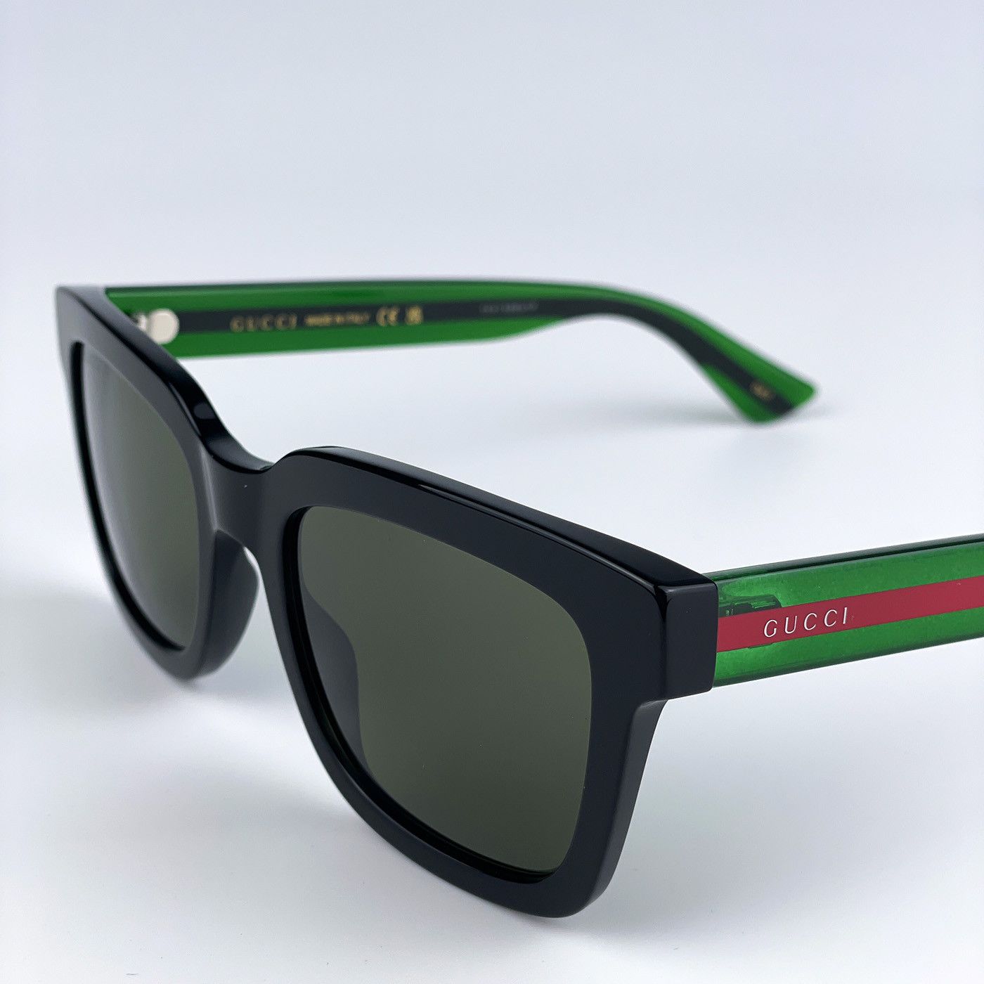 Gucci Gucci Men Sunglasses Black Green Square GG0001SN 002 NEW Size ONE SIZE - 6 Thumbnail