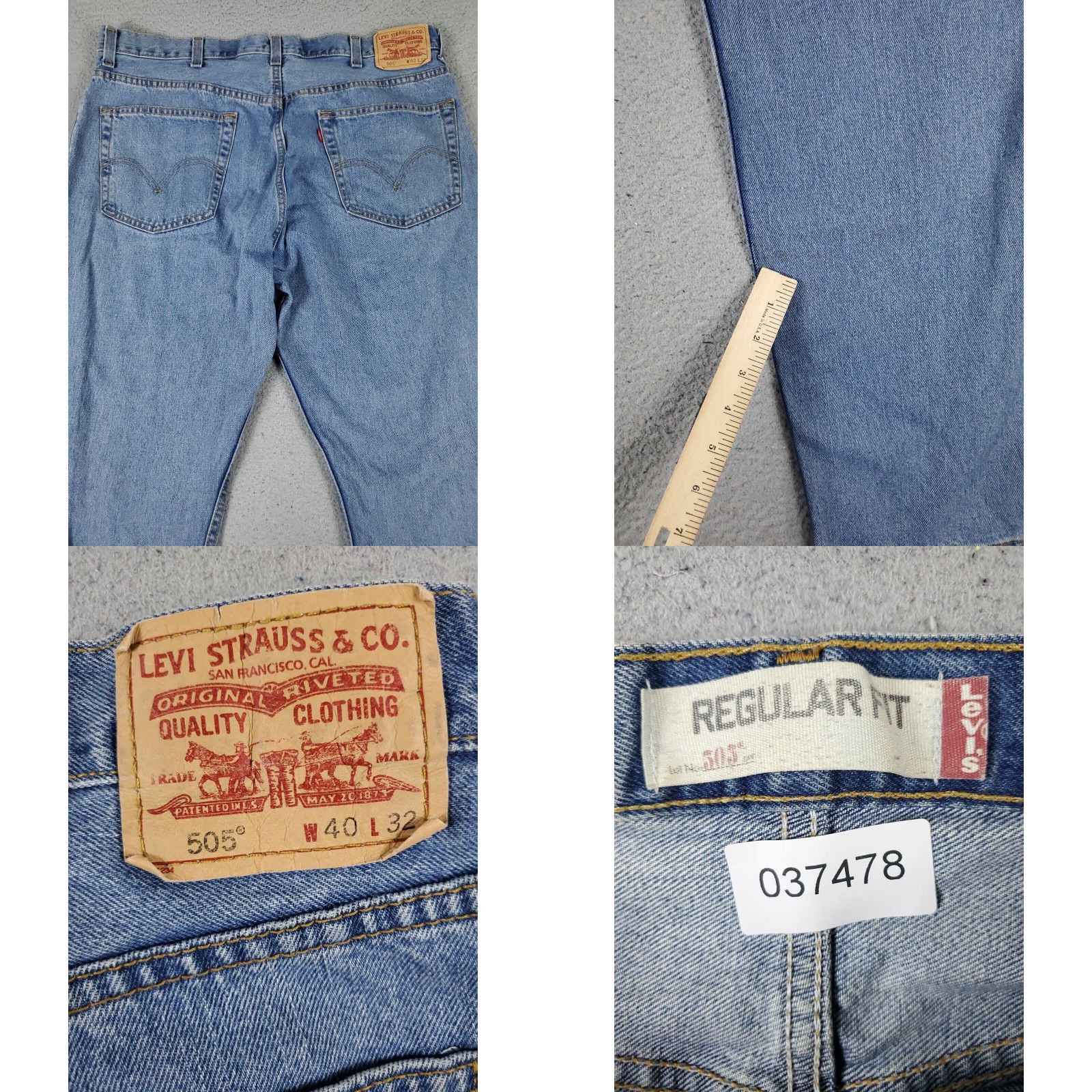 Levi's Levis Mens Straight Leg Jeans Blue 40x32 Extra Large XL Casual Size US 40 / EU 56 - 8 Thumbnail
