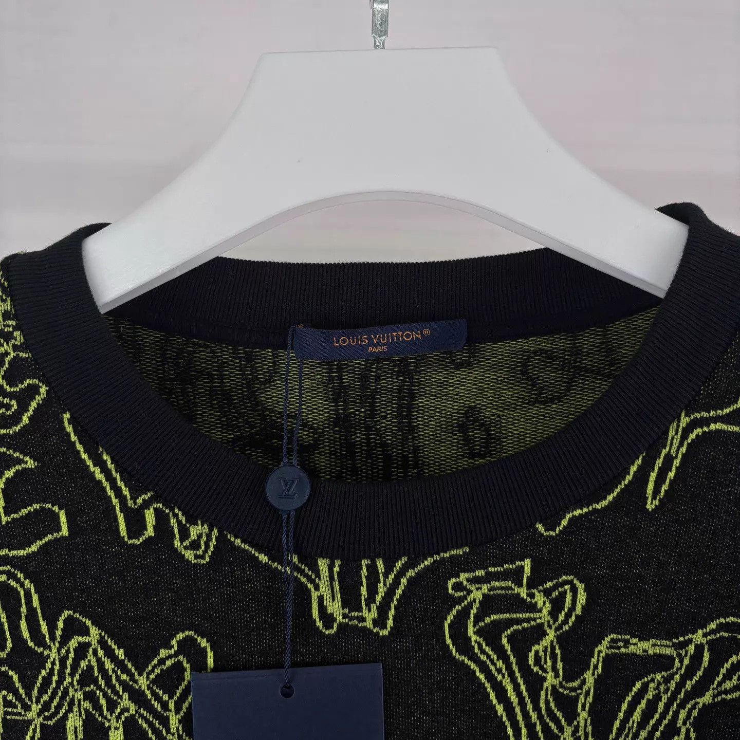 Louis Vuitton LV Yellow Black Monogram Embroidered Sweatshirt XXL Size US XXL / EU 58 / 5 - 3 Thumbnail