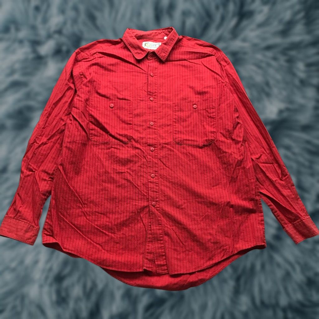 Vintage VINTAGE Levis International Collection Button Up Shirt Men XL Long Sleeve Pinstripe Red Logo Buttons Shirt Mens XL Size US XL / EU 56 / 4 - 1 Thumbnail