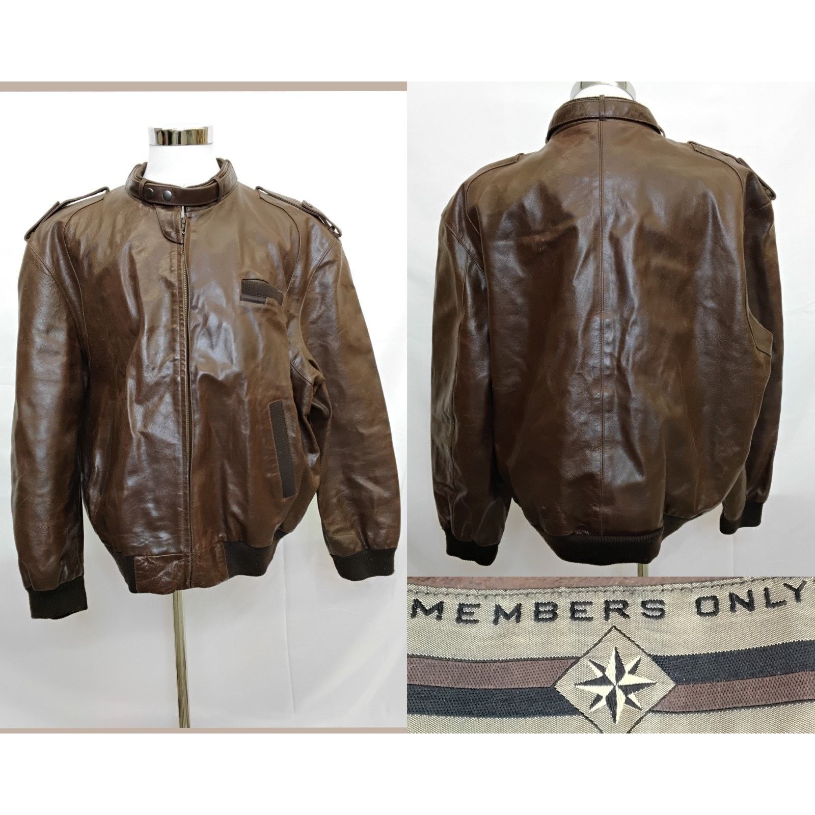 Members Only Members Only Leather Jacket Men's 2XL Brown Flight Size US XXL / EU 58 / 5 - 1 Thumbnail