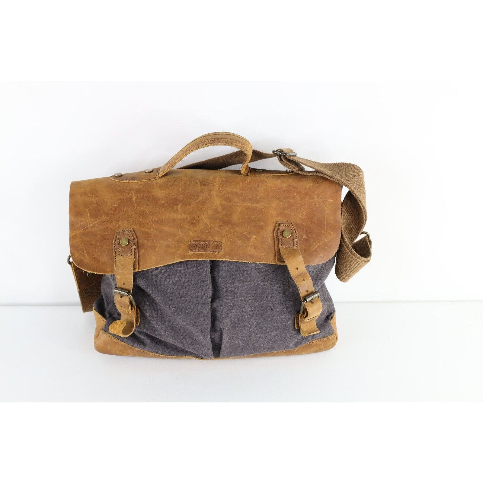 Vintage Vintage Streetwear Leather Canvas Handled Crossbody Bag Size ONE SIZE - 1 Thumbnail