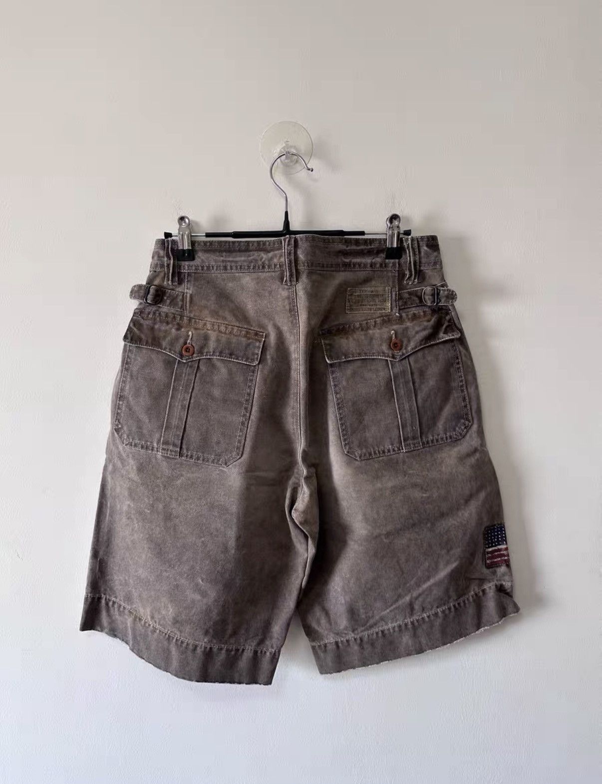 Ralph Lauren Ralph Lauren 90s Military Canvas & Leather Patch Shorts K7 Size US 28 / EU 44 - 2 Thumbnail