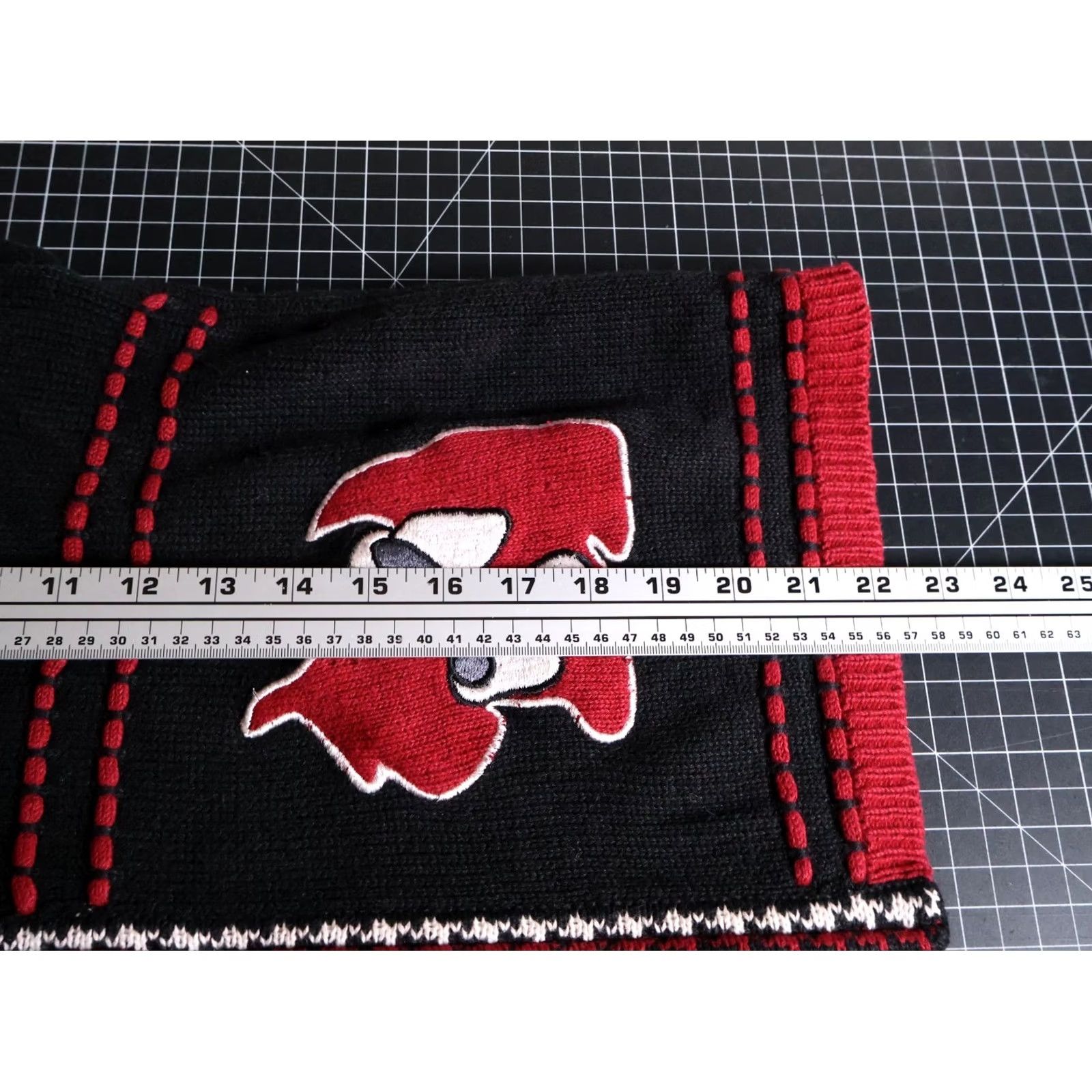 Vintage VINTAGE Scottie Terrier Motif Zip Cardigan Women's Medium Black Red Chunky Knit Sweater Size M / US 6-8 / IT 42-44 - 6 Thumbnail