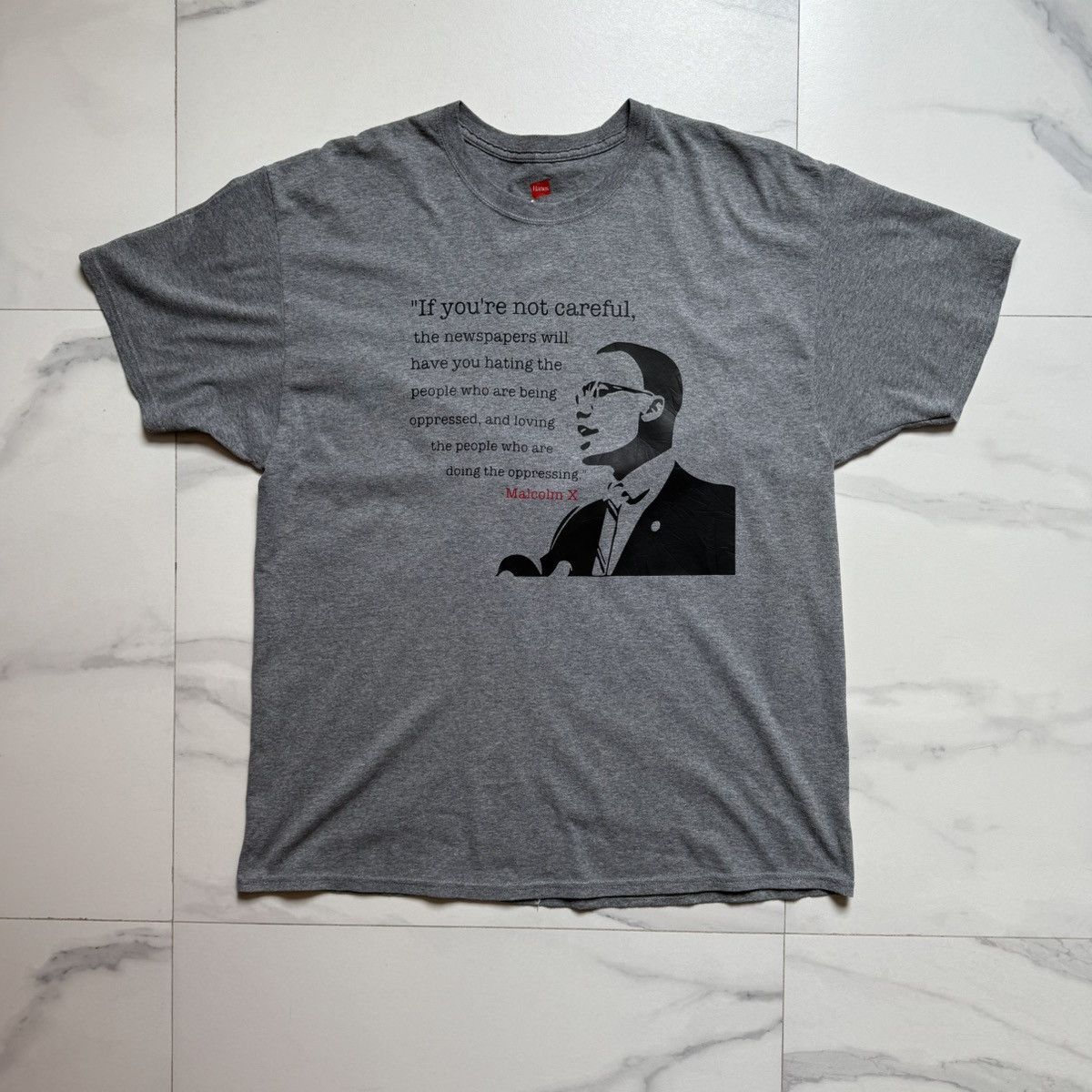Hanes Malcolm X Iconic Quote T-Shirt Size US XL / EU 56 / 4 - 2 Thumbnail