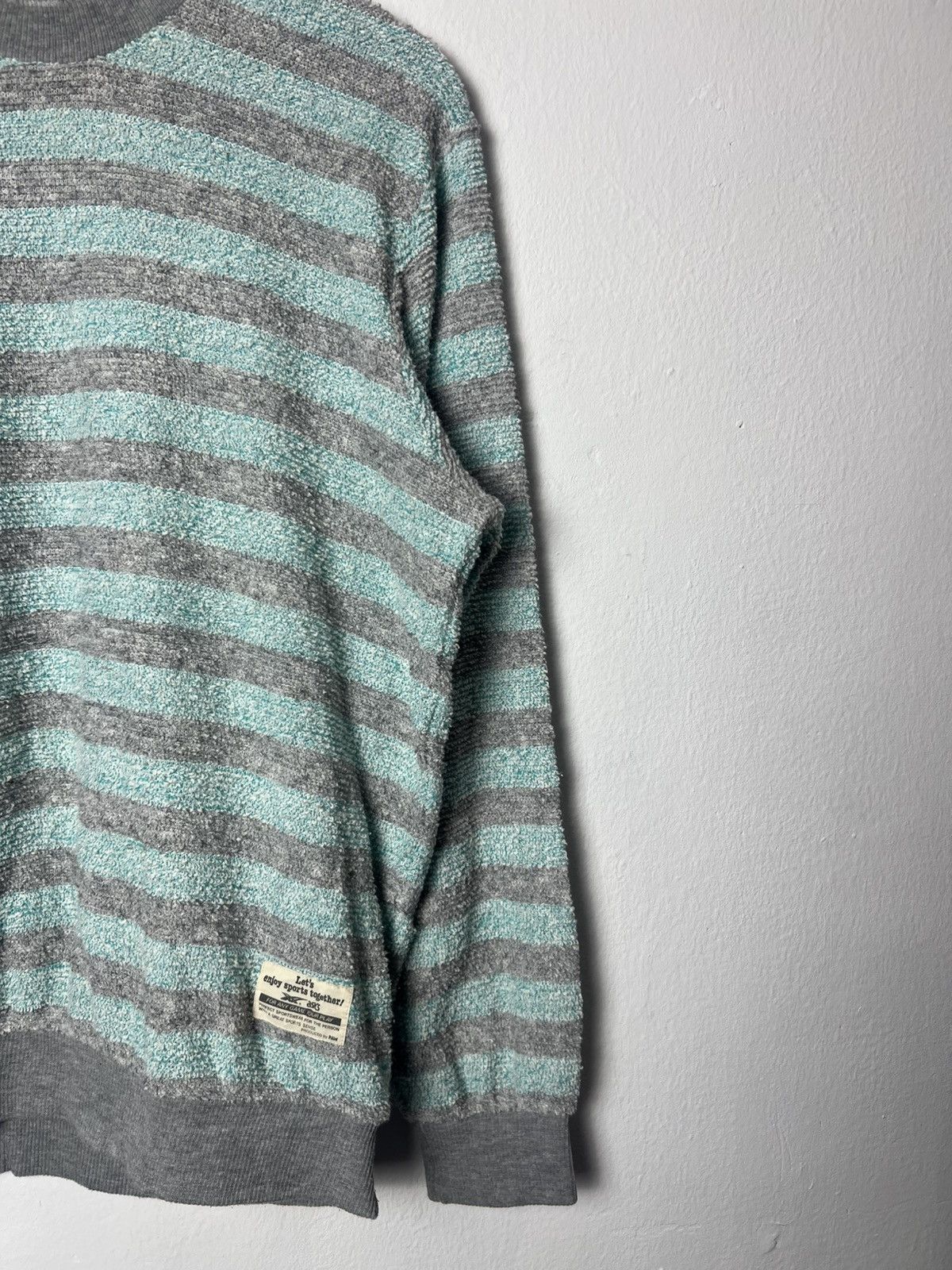 Japanese Brand Vintage Asics Crewneck Striped Japan Made Sweatshirt Size US L / EU 52-54 / 3 - 4 Thumbnail