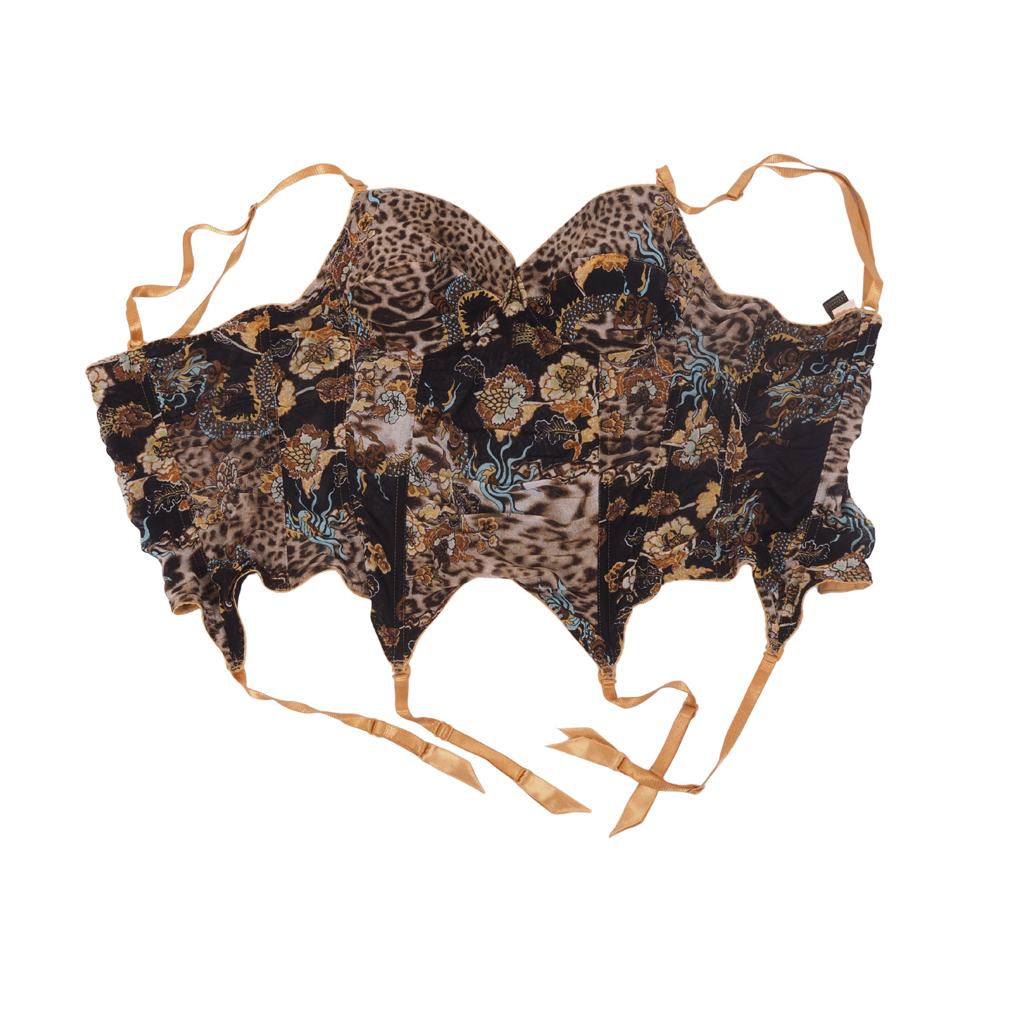 Roberto Cavalli Roberto Cavalli Vintage Floral Animal Print Corset Top Size L / US 10 / IT 46 - 3 Thumbnail
