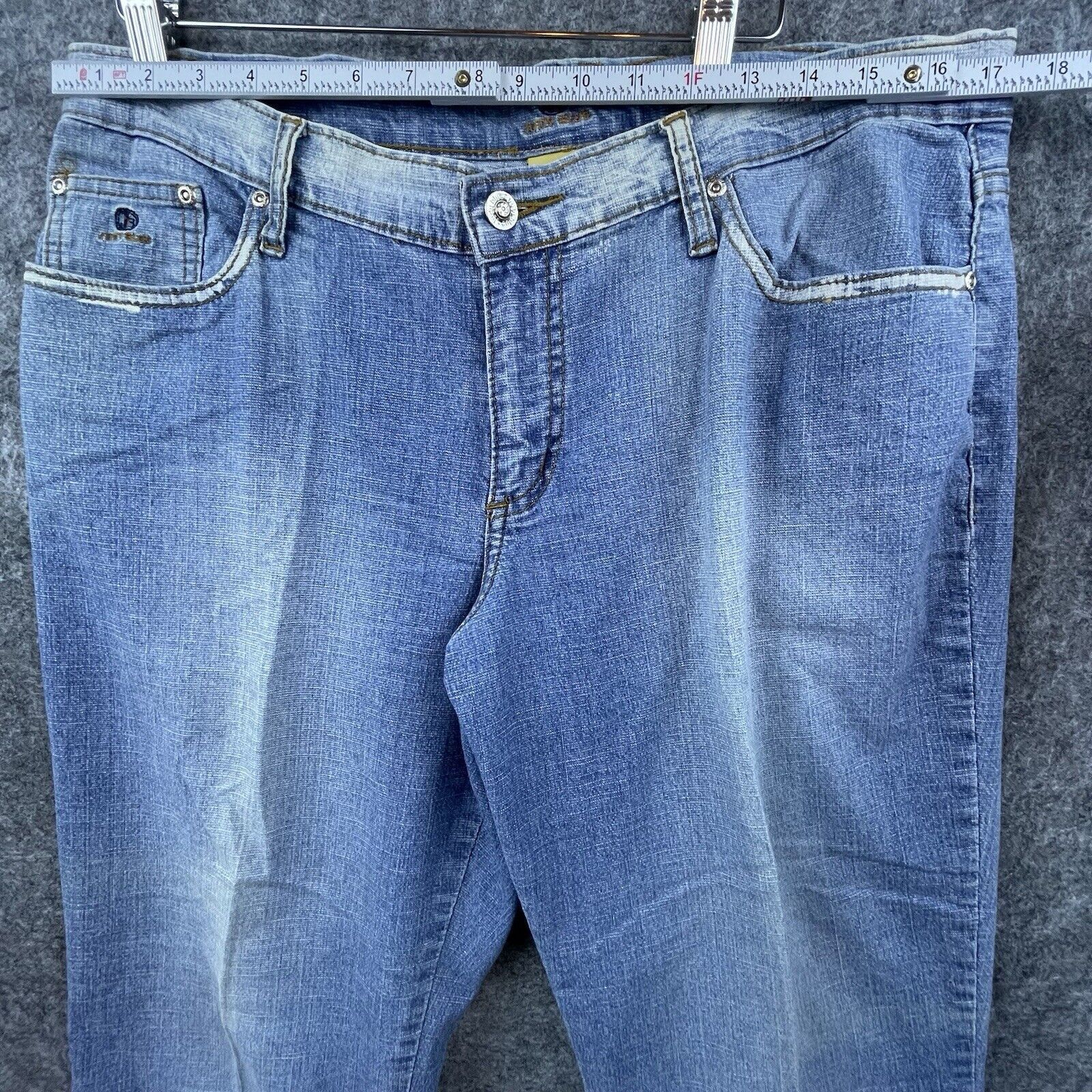 Judy Blue Vintage Judy Blue Jeans Women 15 Boot Straight Flap Distress Size 35" - 6 Thumbnail