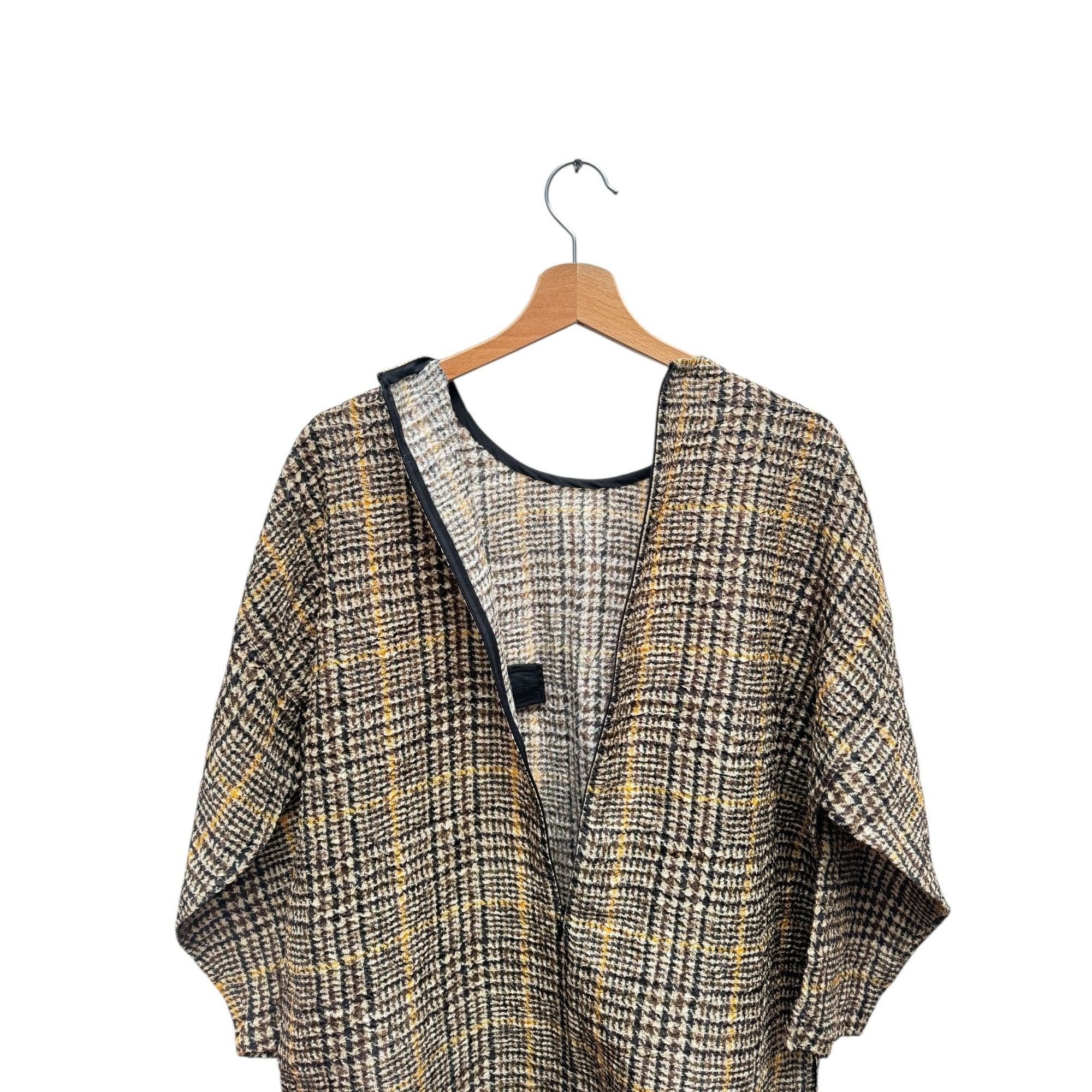 Celine Beige Checkered Silk Dress Size M / US 6-8 / IT 42-44 - 4 Thumbnail