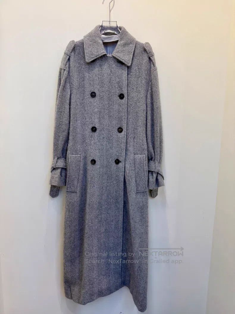 Brunello Cucinelli Brunello Cucinelli Gray Herringbone Wool Coat Size XS / US 0-2 / IT 36-38 - 2 Thumbnail