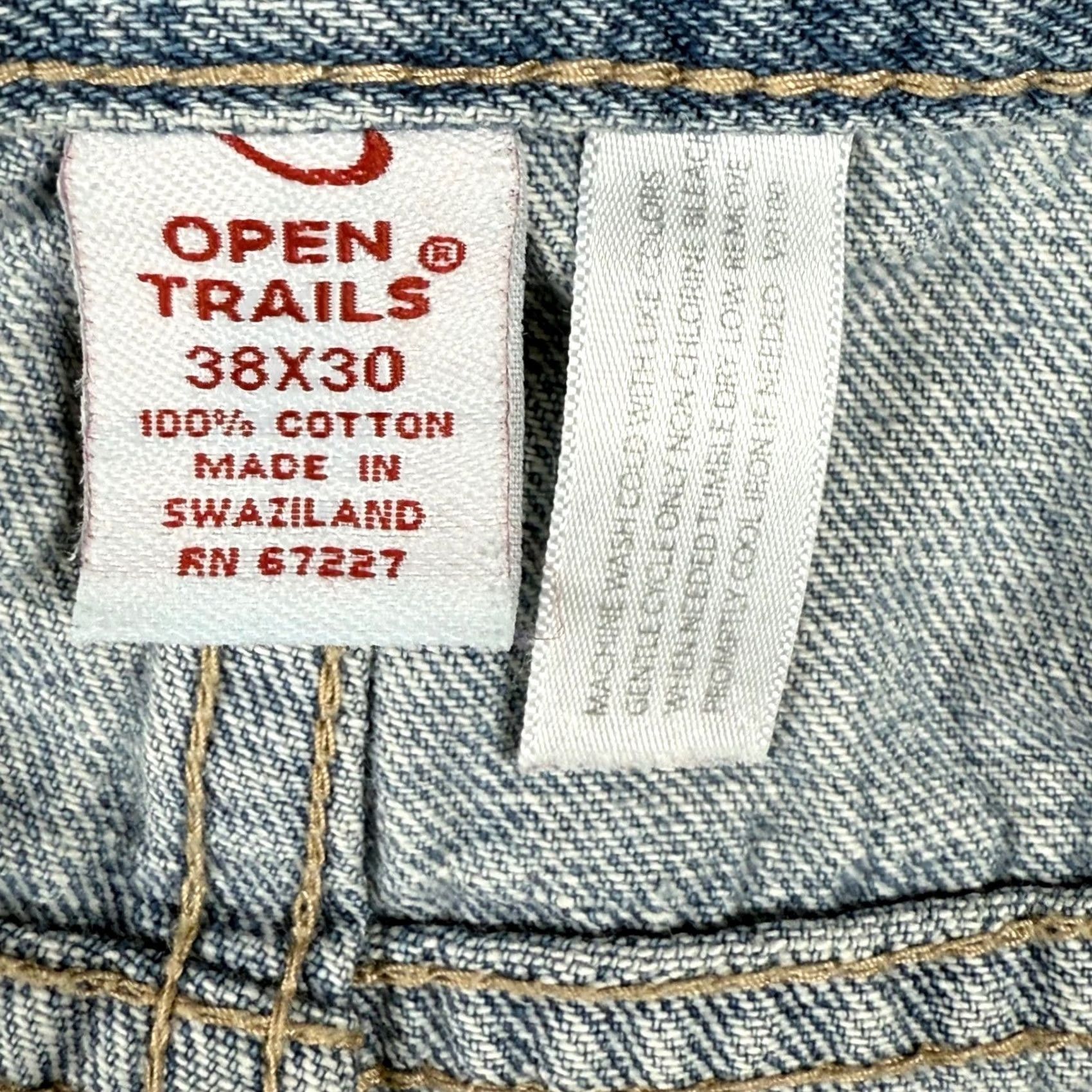 Rails VINTAGE Open Trails Jeans 38x30 Light Wash Denim Straight Leg Cotton Jeans Men Wide Reach 90s Retro Casual Size US 38 / EU 54 - 4 Thumbnail
