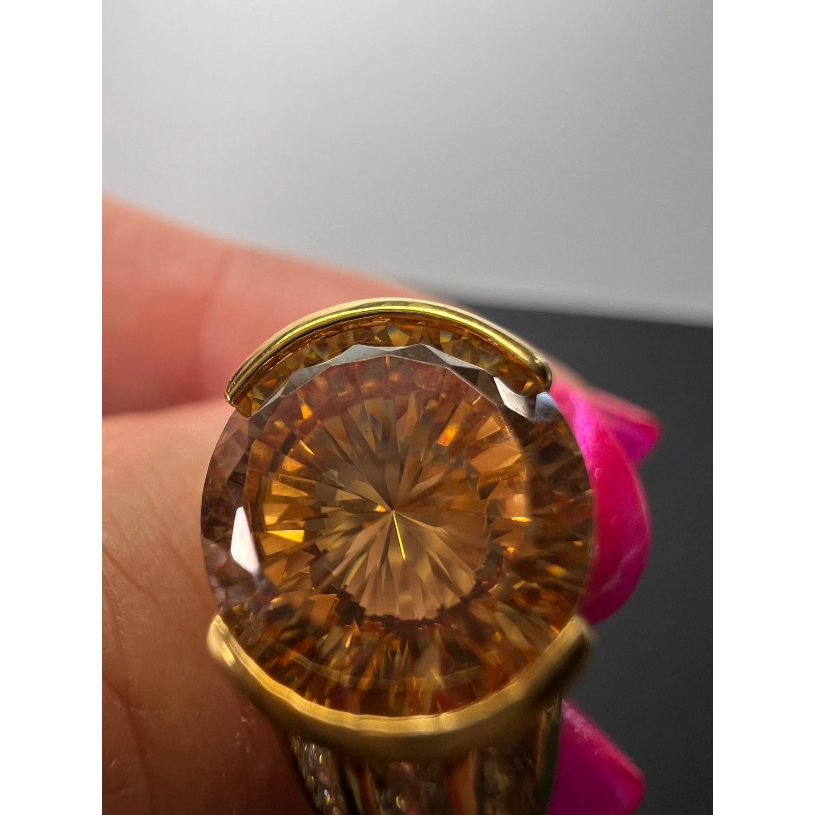 Other Champagne and white CZ gold over sterling ring size 8 Size ONE SIZE - 10 Thumbnail