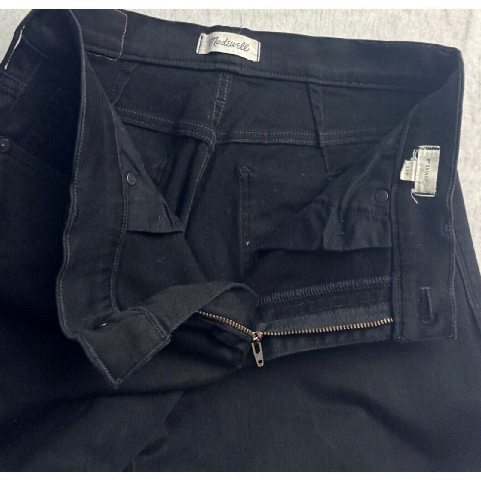 Madewell Madewell Jeans Skinny 8" 30x30 Tall Black Denim Button Zip High Rise Womens 90s City Preppy Vintage Jeans Size 24" / US 00 / IT 34 - 2 Thumbnail