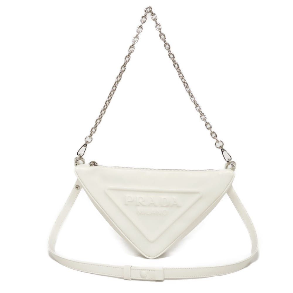 Prada Prada Triangle Smooth Calf Leather Shoulder Bag Leather Shoulder Bag 1BC543 2BYA F0009 DUTY FREE for USA