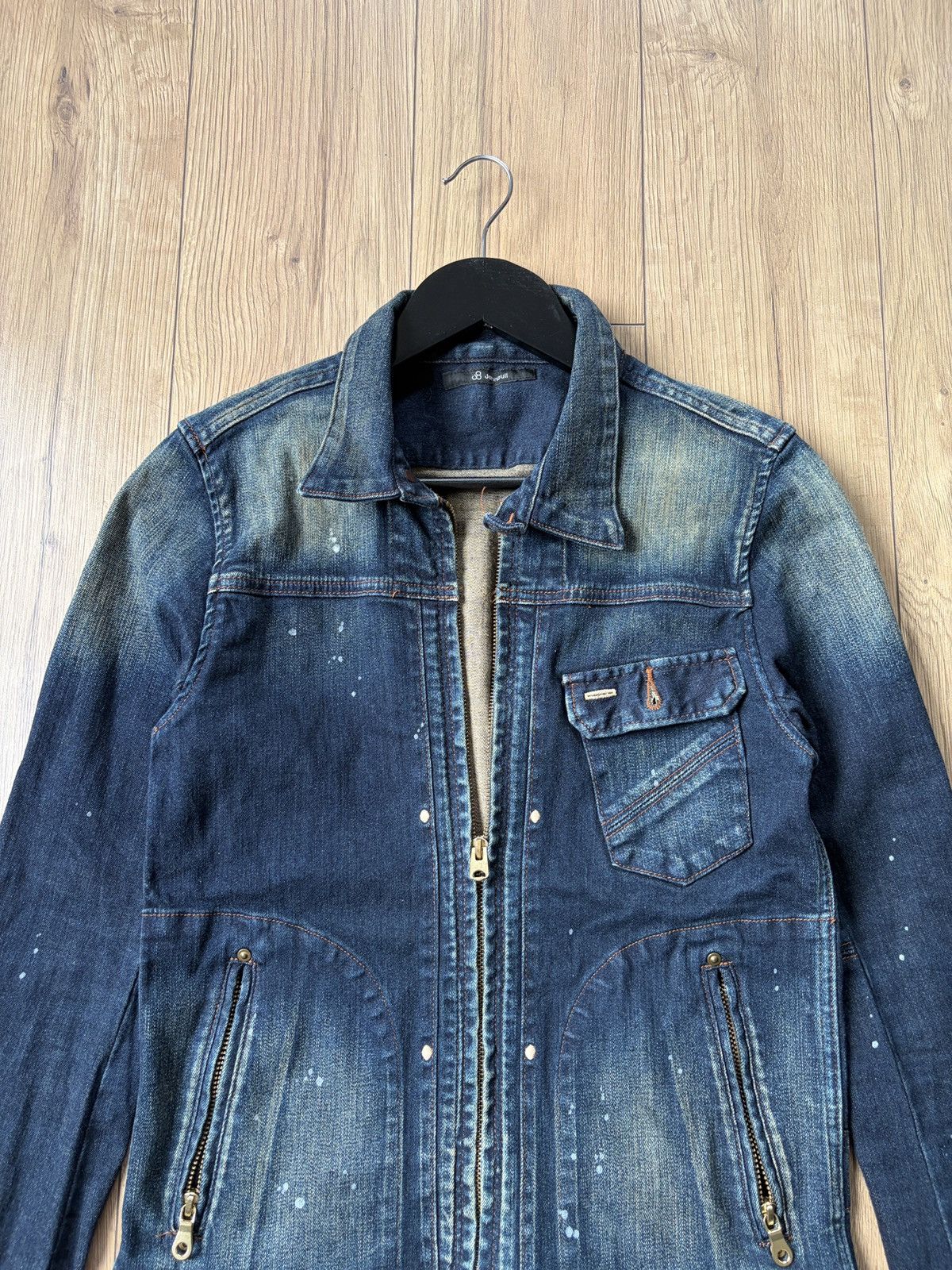 Johnbull Johnbull y2k Style Denim Painter Buckle Cinch Back Jacket Size M / US 6-8 / IT 42-44 - 2 Thumbnail