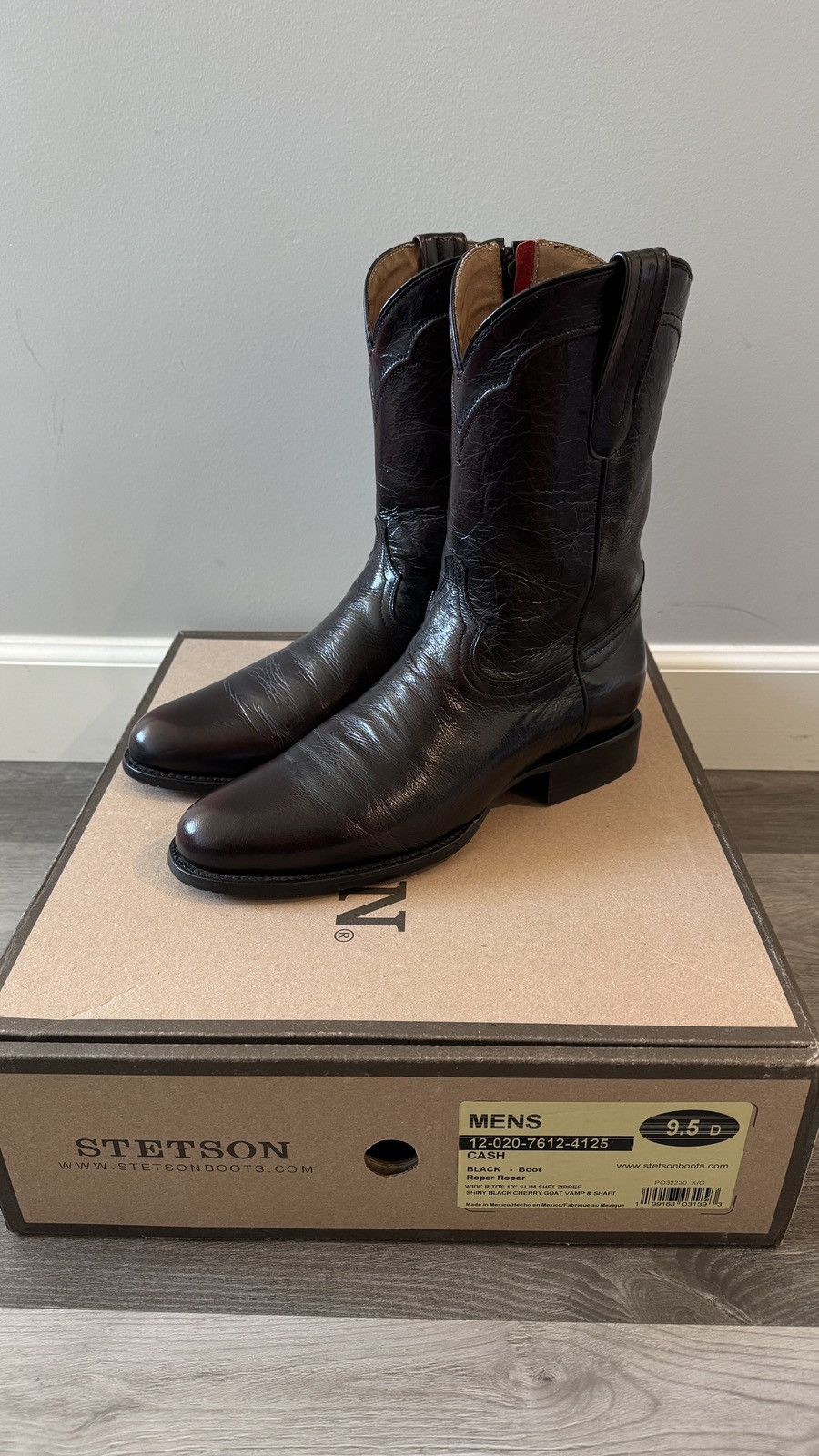 Stetson Stetson Cash Zip Roper Black Cherry Cowboy Boots Sz 9.5D Size US 9.5 / EU 42-43 - 1 Thumbnail