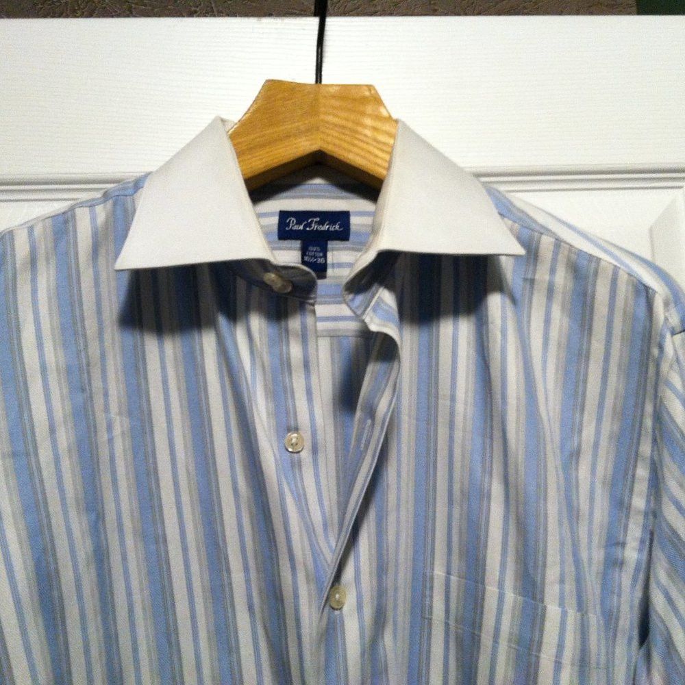 Paul Fredrick PAUL FREDRICK MEN'S COTTON DRESS SHIRT SIZE: 16.5-36 Size US L / EU 52-54 / 3 - 2 Thumbnail
