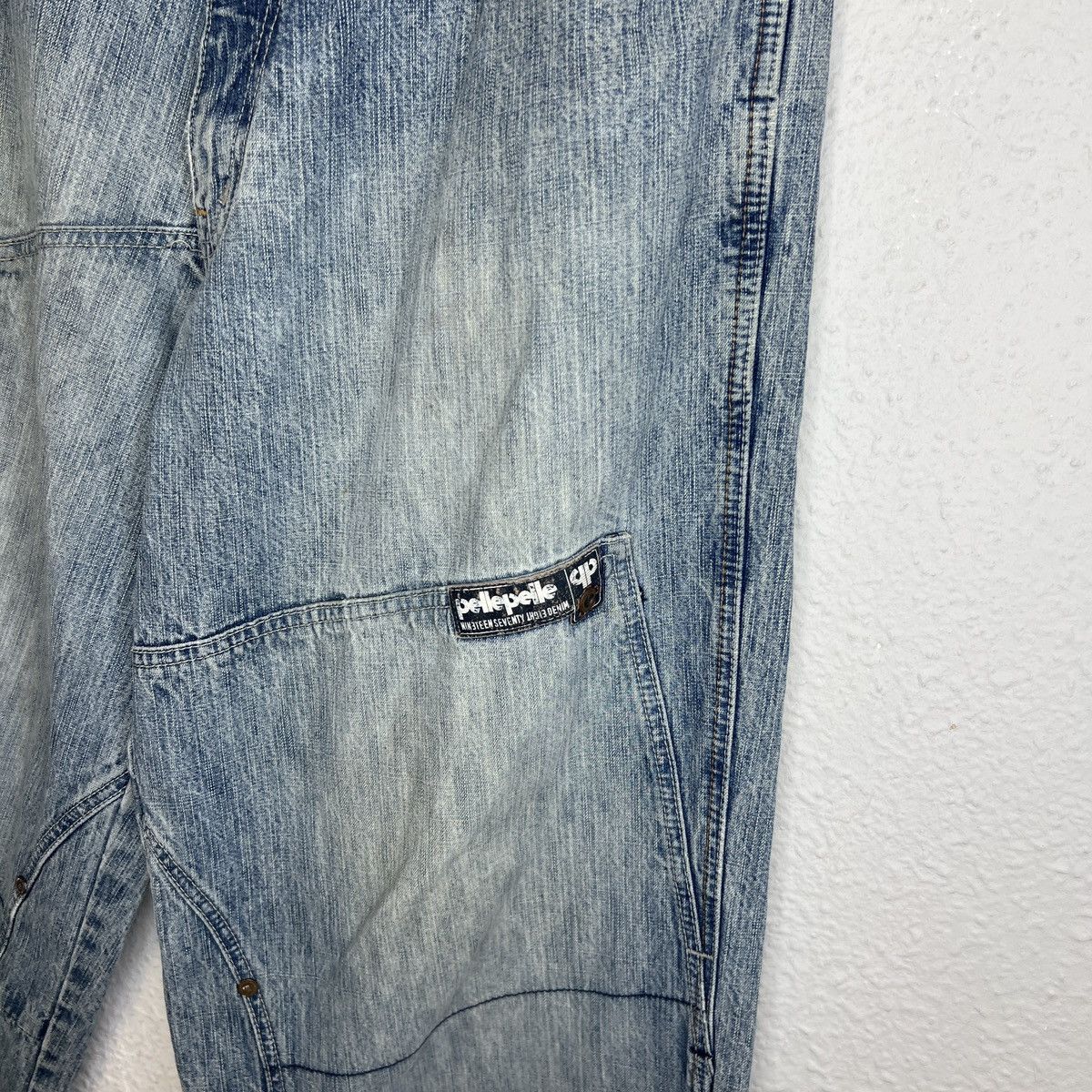 Pelle Pelle × Vintage Patchwork Hip Hop Skateboards Baggy Jeans Pants Trousers Size US 34 / EU 50 - 3 Thumbnail