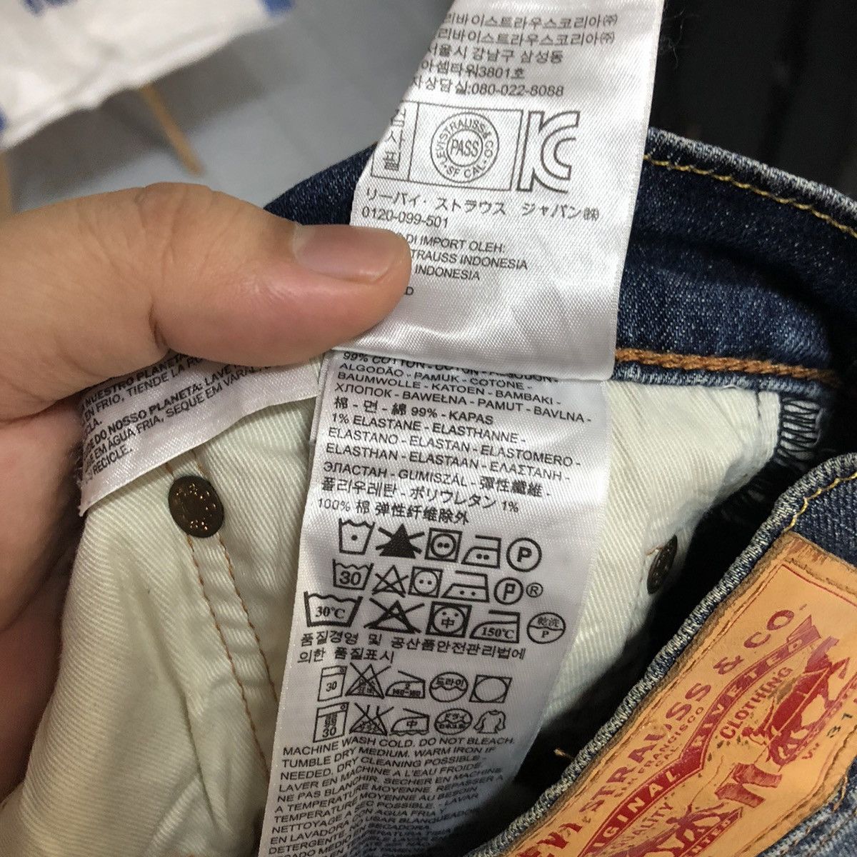 Levi's 513 Levis vintage faded Blue jeans Denim Pants #A2394 Size US 31 - 23 Thumbnail