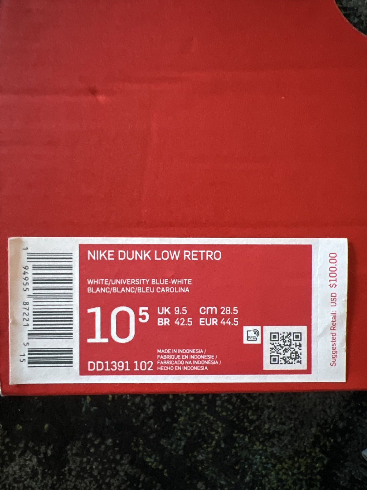 Nike Nike Dunk Low UNC Size US 10.5 / EU 43-44 - 7 Thumbnail