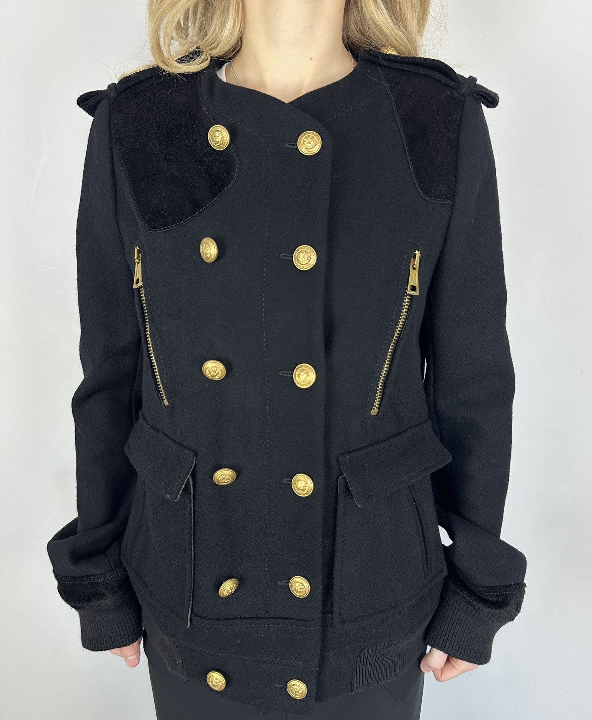 Balenciaga Balenciaga Black Wool Double Breasted Jacket 2007 Brass Size US L / EU 52-54 / 3 - 2 Thumbnail