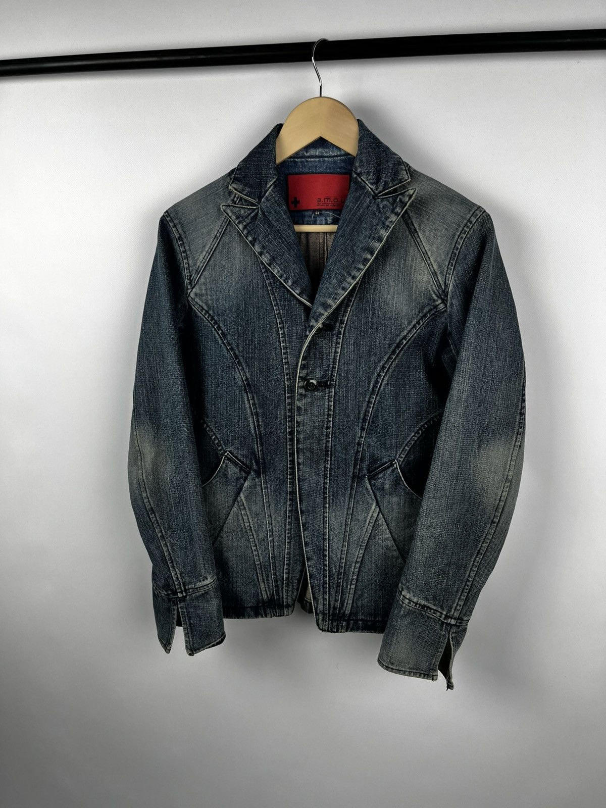 Yohji Yamamoto AMOU Sensu Design Studio avant garde denim jacket made japan Size L / US 10 / IT 46 - 4 Thumbnail
