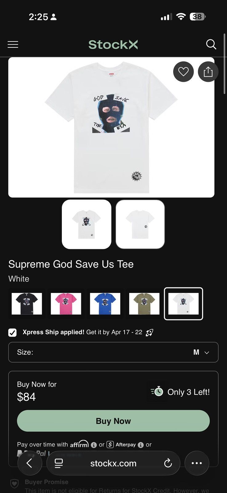Supreme Supreme ss26 god save the usa tee Size US M / EU 48-50 / 2 - 1 Thumbnail