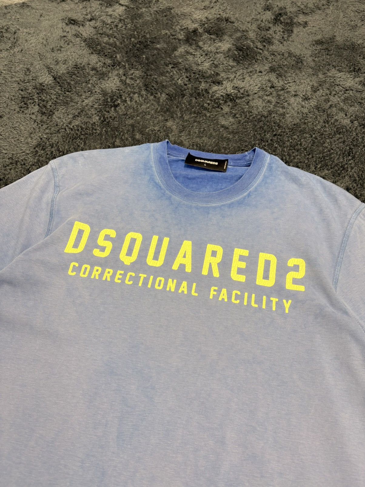 Dsquared2 Dsquared 2 Blue Dyed Faded Washed Style Tee Size US L / EU 52-54 / 3 - 2 Thumbnail