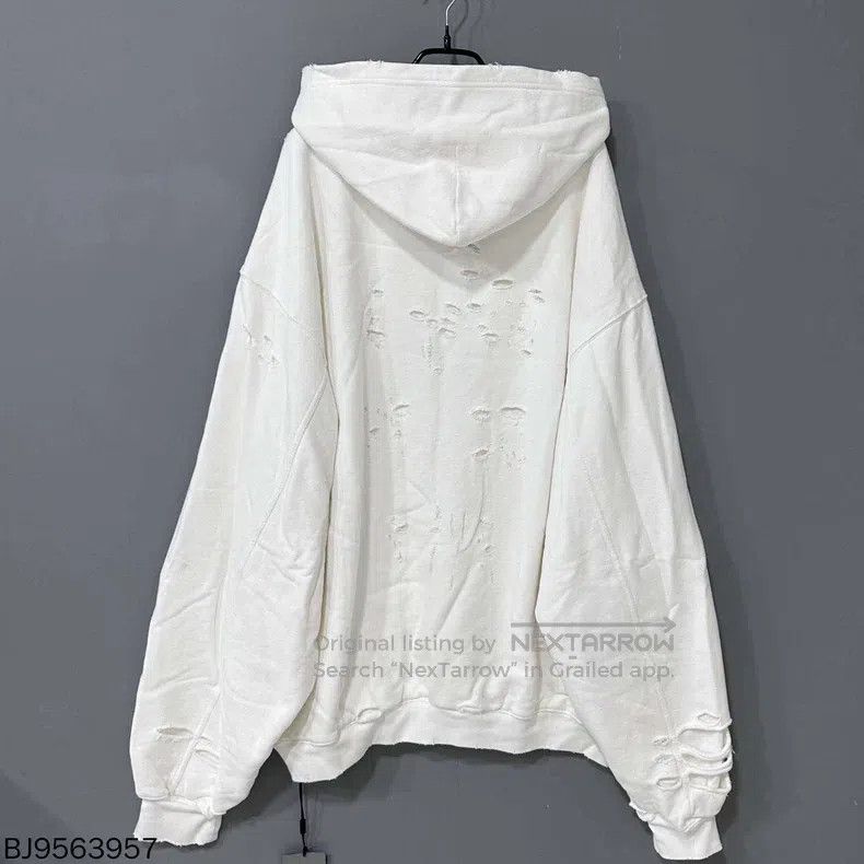 Balenciaga Balenciaga Heavy Destroyed Double Layer Letter Logo Hoodie Size US L / EU 52-54 / 3 - 3 Thumbnail