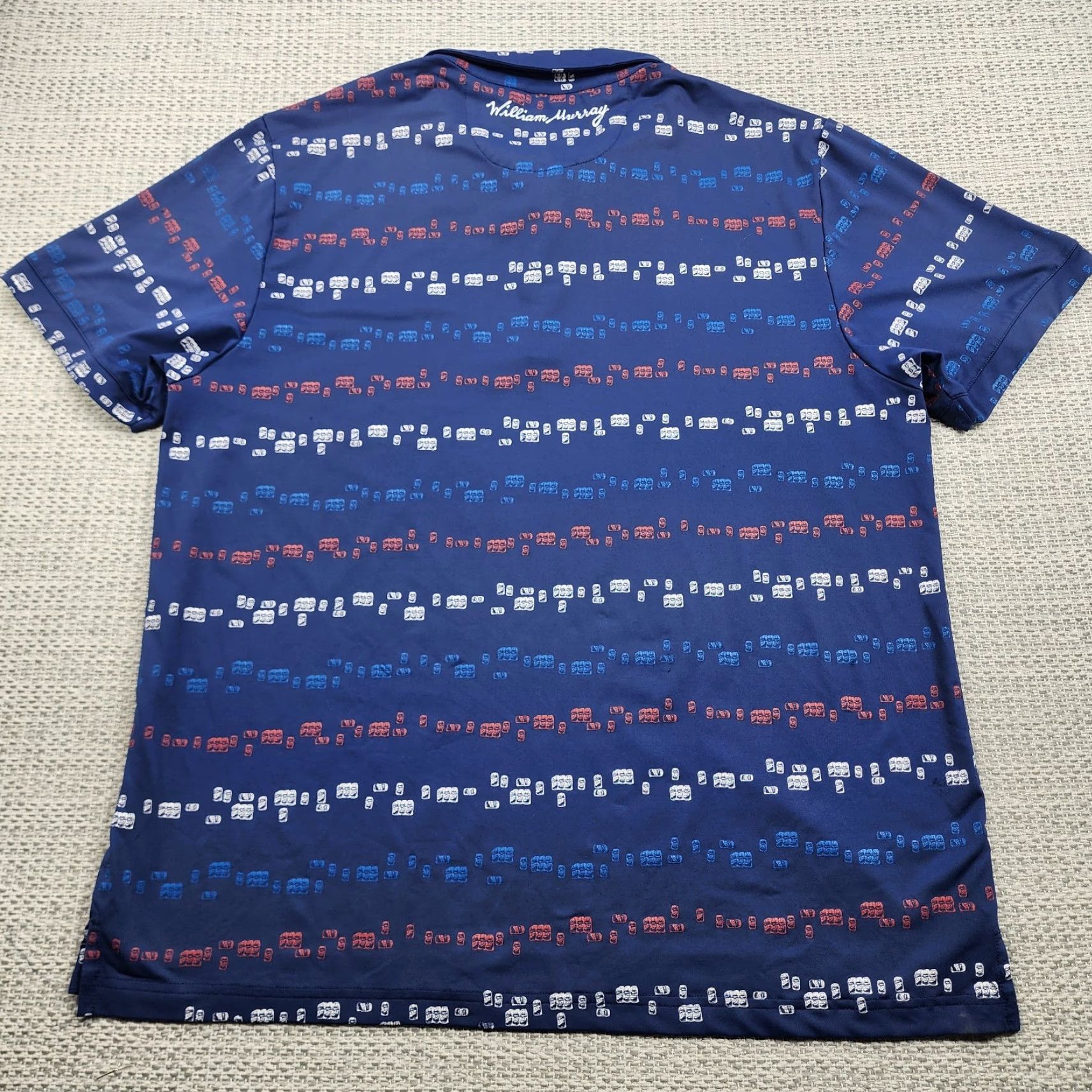 Vintage William Murray Polo Shirt Mens XL Golf Cocktails Food Print Performance Size US XL / EU 56 / 4 - 6 Thumbnail