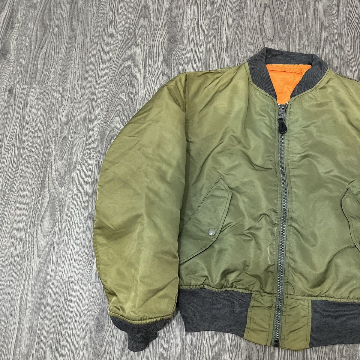 Alpha Industries Crazy Sunfaded Greenbrier Ind Ma-1 Fly Bomber Jacket Size US M / EU 48-50 / 2 - 3 Thumbnail