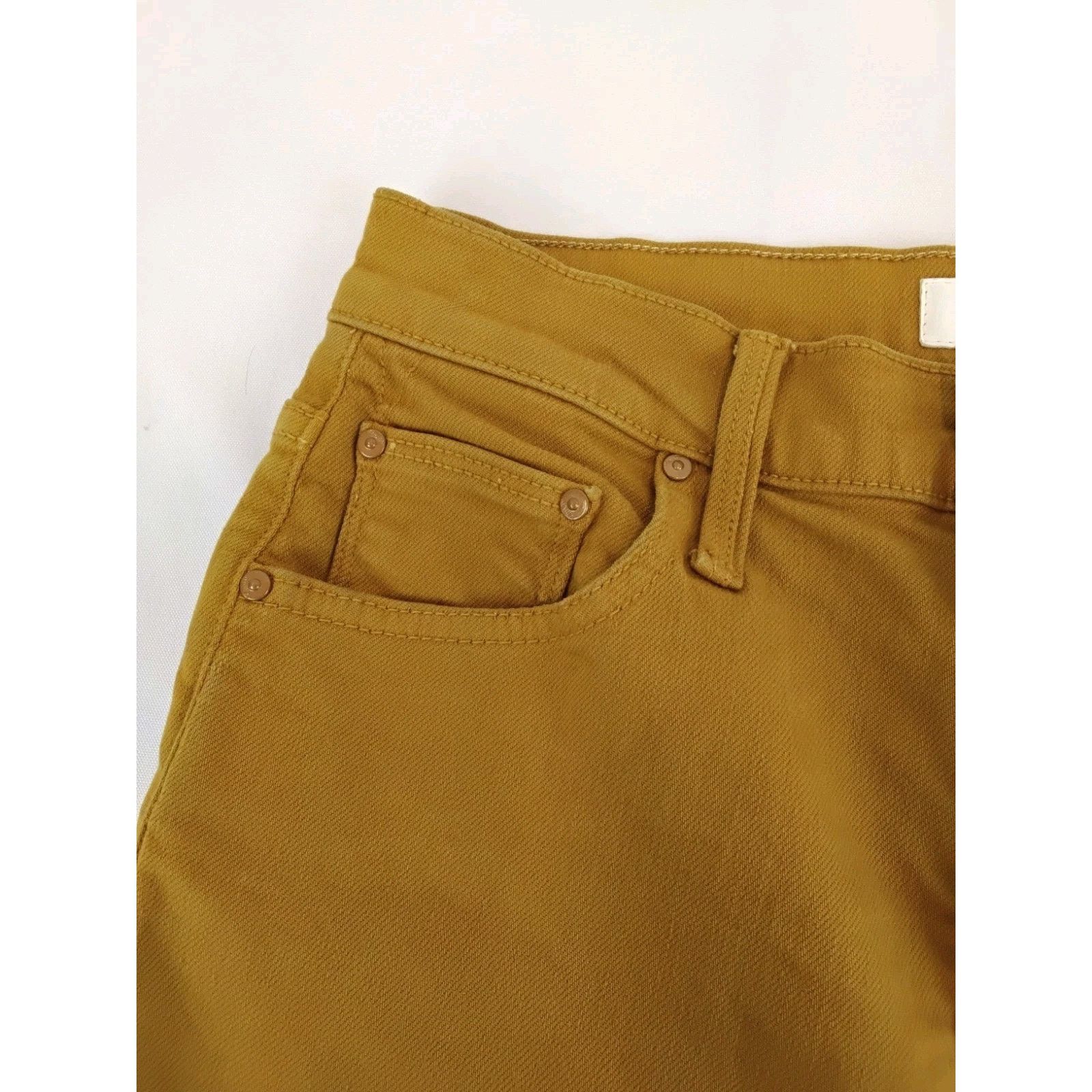 MOTHER Mother Tomcat Ankle Fray Jeans Women's 25 Mustard Yellow Size 25" / US 0 / IT 36 - 6 Thumbnail