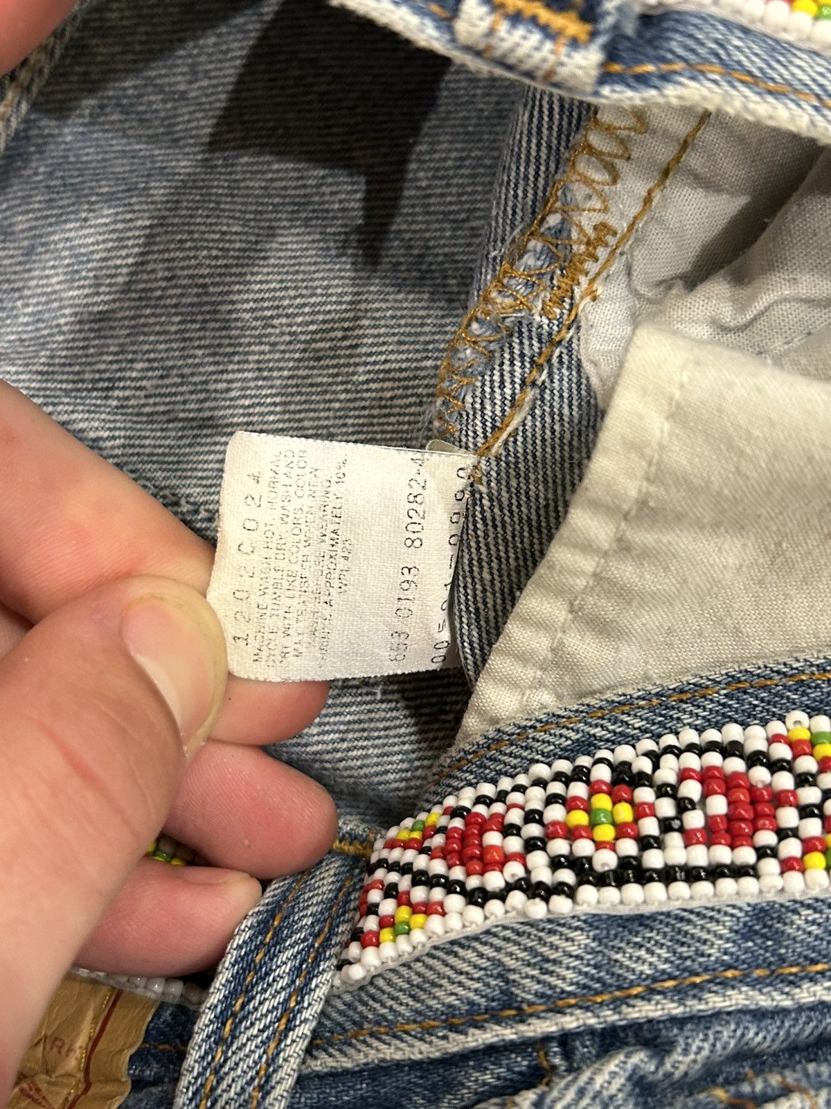 Bergdorf Goodman Bergdorf Goodman X Levis Hand Beaded 501 Jeans Size US 33 - 3 Thumbnail