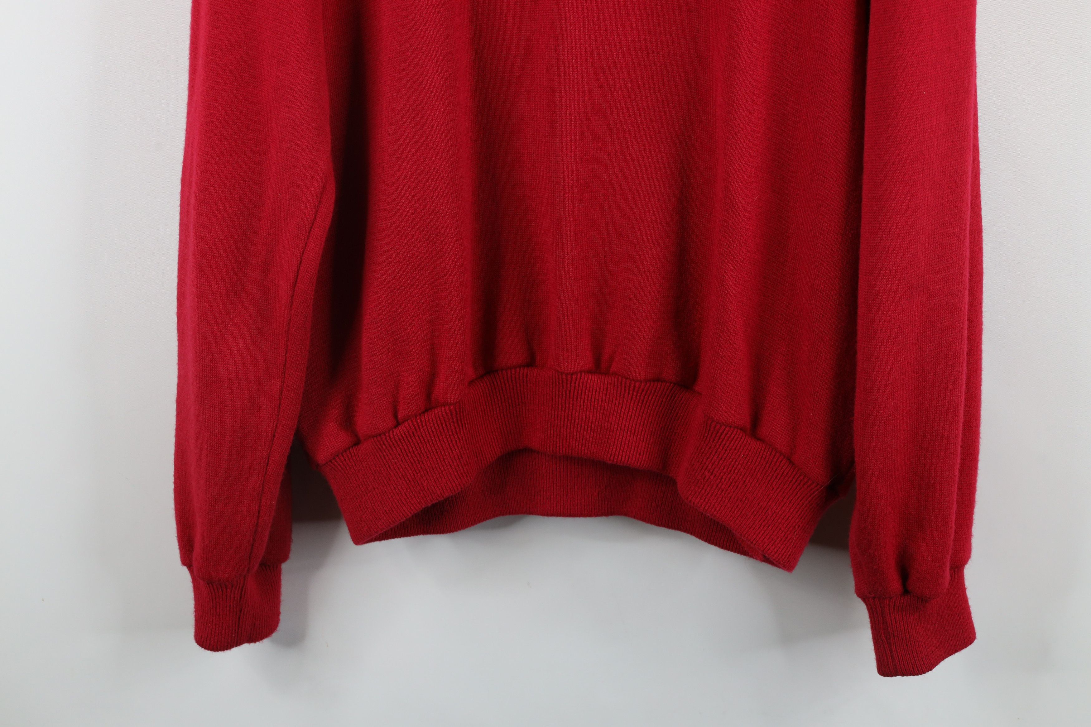 Vintage Vintage 90s Streetwear Knit Pullover Henley Sweater Red Size US XL / EU 56 / 4 - 13 Thumbnail