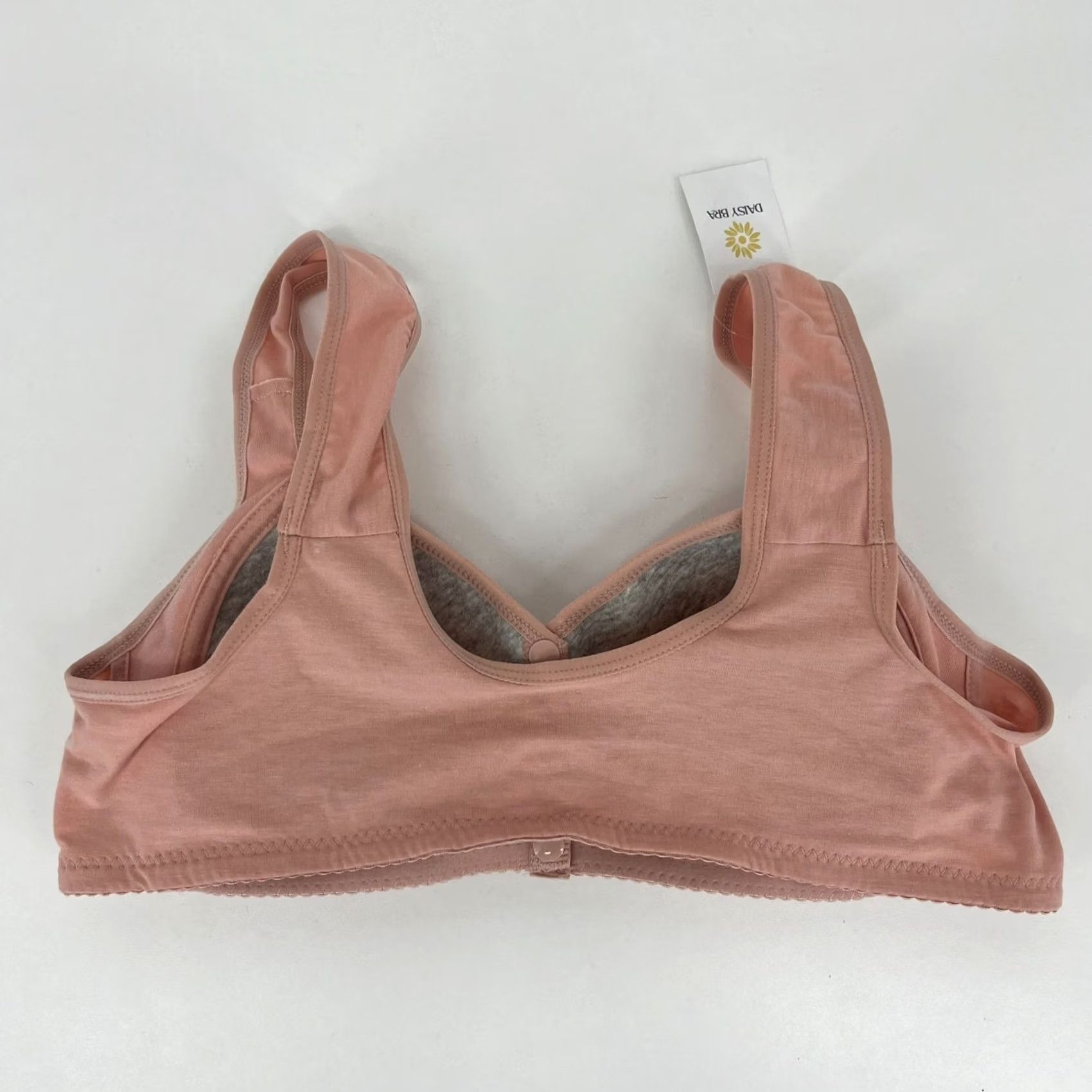 Pinko Daisy Bra Women's Bra Floral Print Pink 44 Button Front Closure T-Shirt Bra Wireless Breathable 100% Blended Fabric Size ONE SIZE - 5 Thumbnail
