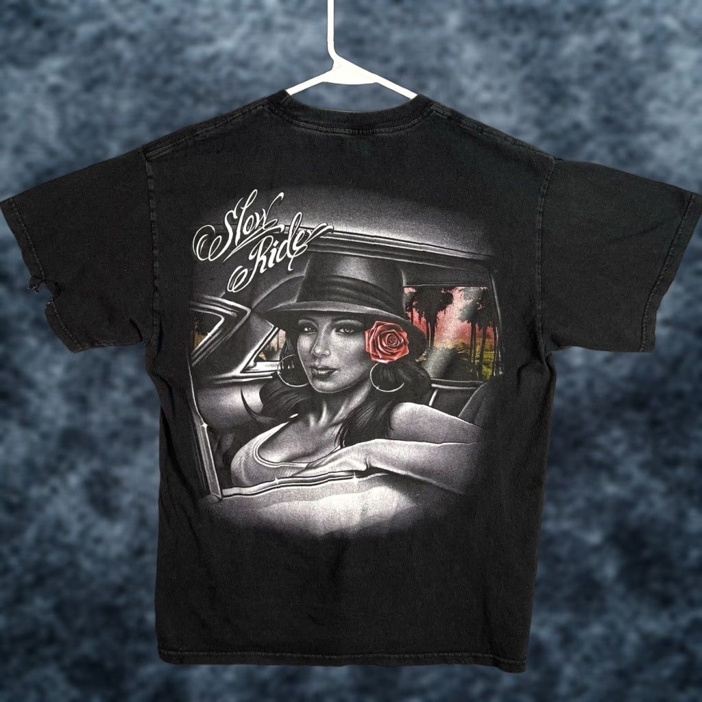 Vintage VINTAGE Slow Ride Lowrider T-Shirt Adult Medium Black Solid Cars Mens Size US M / EU 48-50 / 2 - 1 Thumbnail