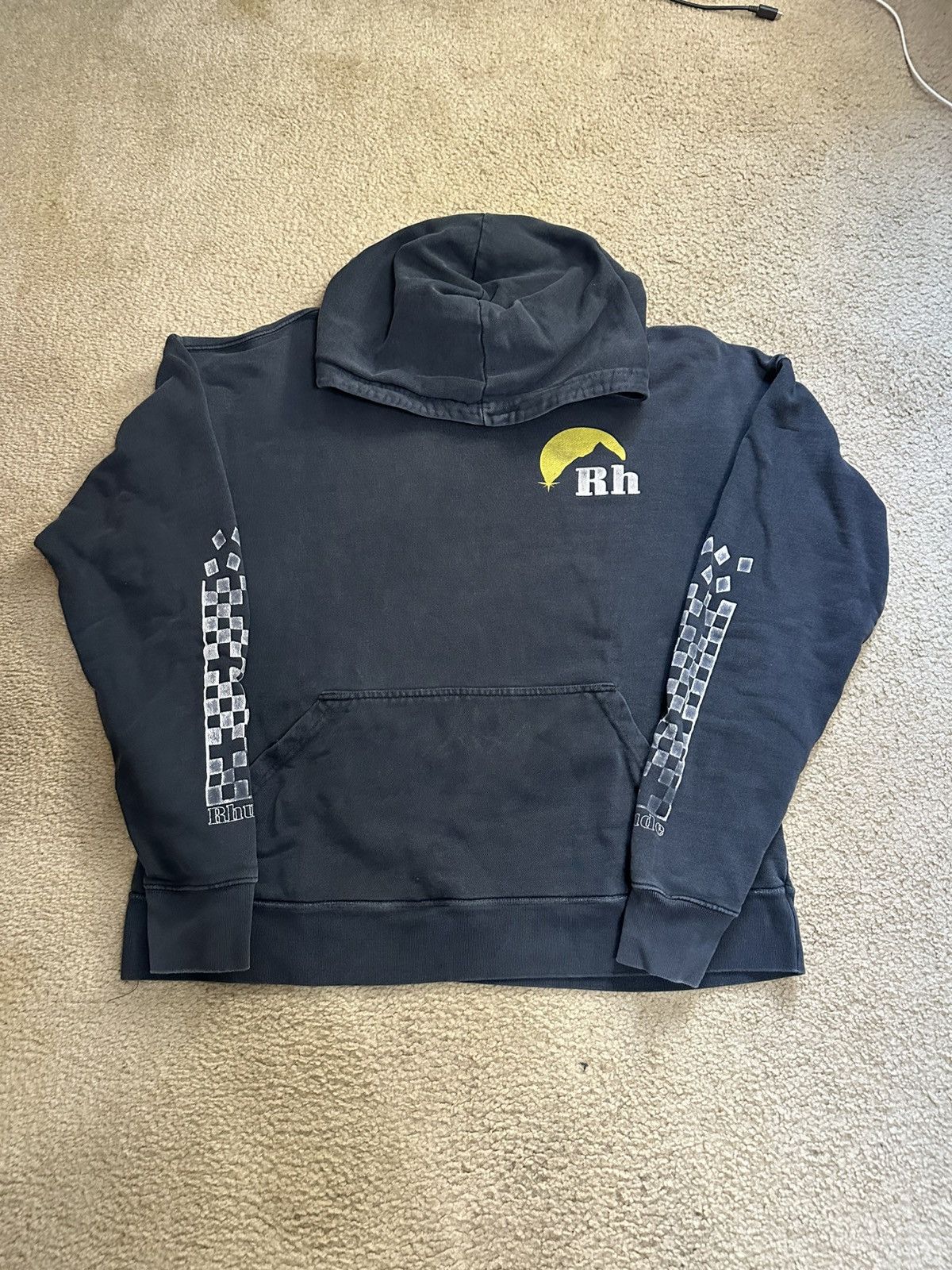 Rhude X Ed Sheeran Black Pullover Hoodie. In good factory condition, size small.