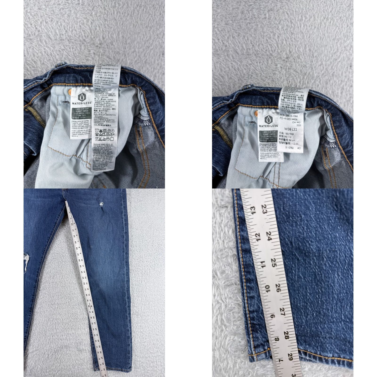 Levi's Levi's Jeans Men Slim 38 Blue Denim 512 Premium Distressed 29 Inseam 36 Waist 38 5-Pocket Logo Button Zip Regular Inseam 29 Vintage No Size US 38 / EU 54 - 8 Thumbnail