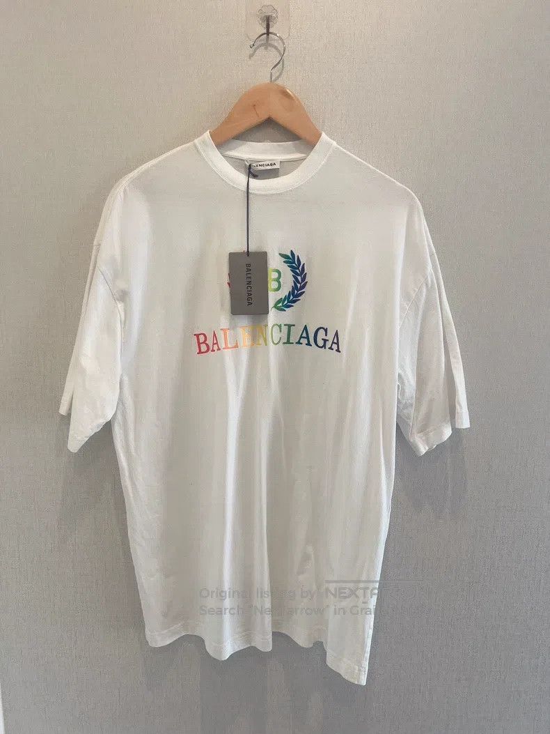 Balenciaga Balenciaga Rainbow Double B Short Sleeve T-Shirt Size US S / EU 44-46 / 1 - 1 Thumbnail