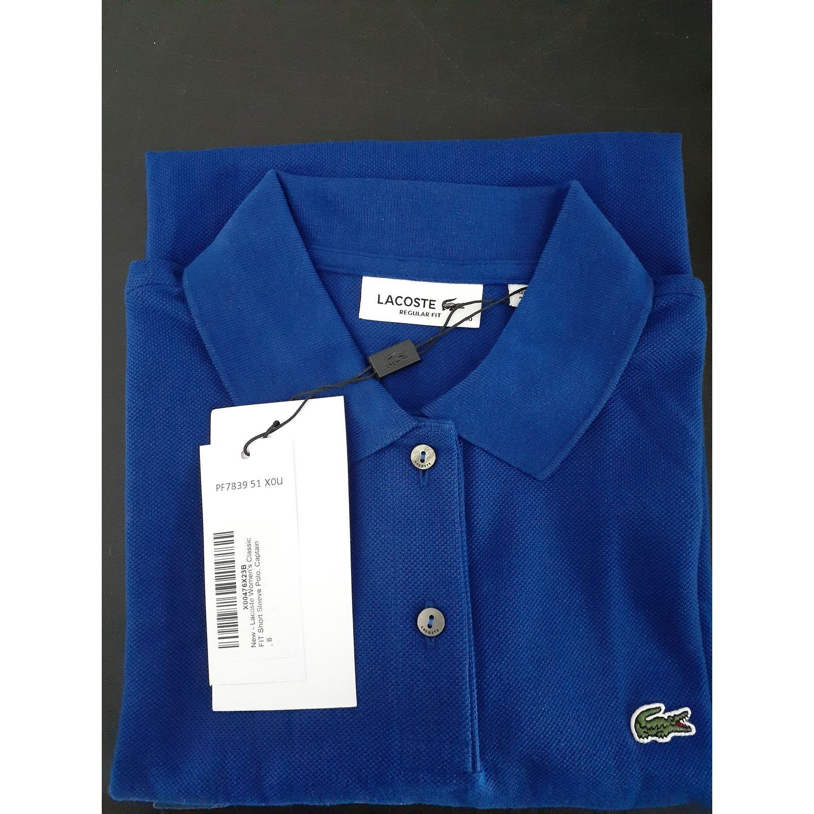 Lacoste Lacoste Women's Regular Fit Short Petit Pique Polo Blue 8 Size M / US 6-8 / IT 42-44 - 1 Preview